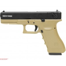 Страйкбольный пистолет KJW Glock G18 GBB Tan (6 мм, KP-18 CO2)