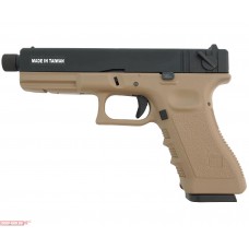 Страйкбольный пистолет KJW Glock G18 GBB Tan (6 мм, KP-18-TBC CO2)