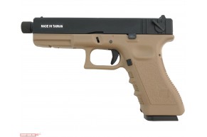 Страйкбольный пистолет KJW Glock G18 GBB Tan (6 мм, KP-18-TBC CO2)