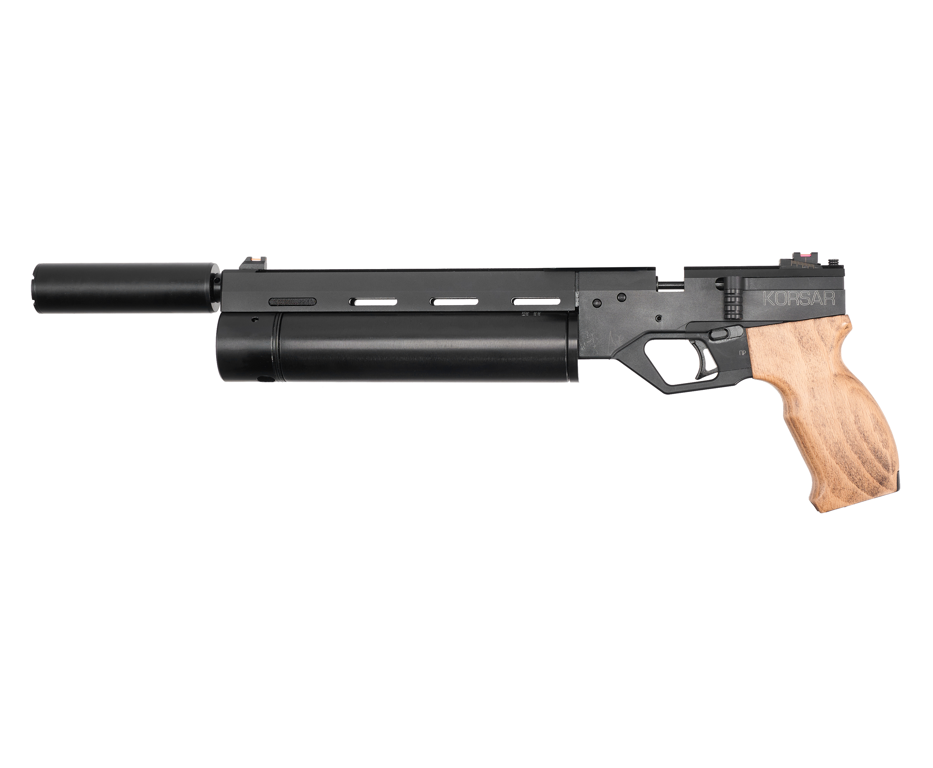Пневматический пистолет KrugerGun Корсар 4.5 мм (240 мм, D42, редуктор, дерево, с манометром)