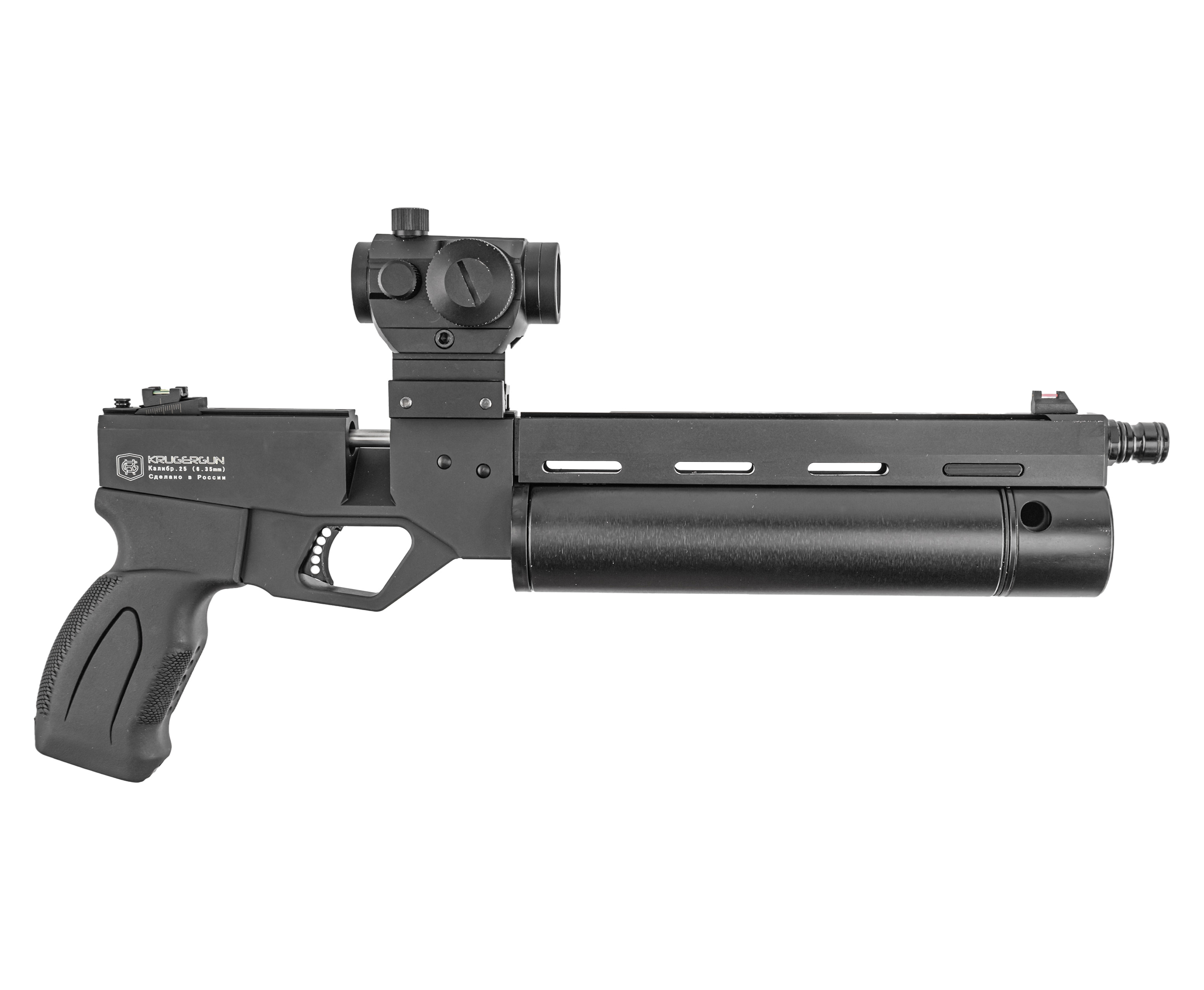 Пневматический пистолет KrugerGun Корсар 6.35 мм (240 мм, D42, прямоток, пластик, с манометром)