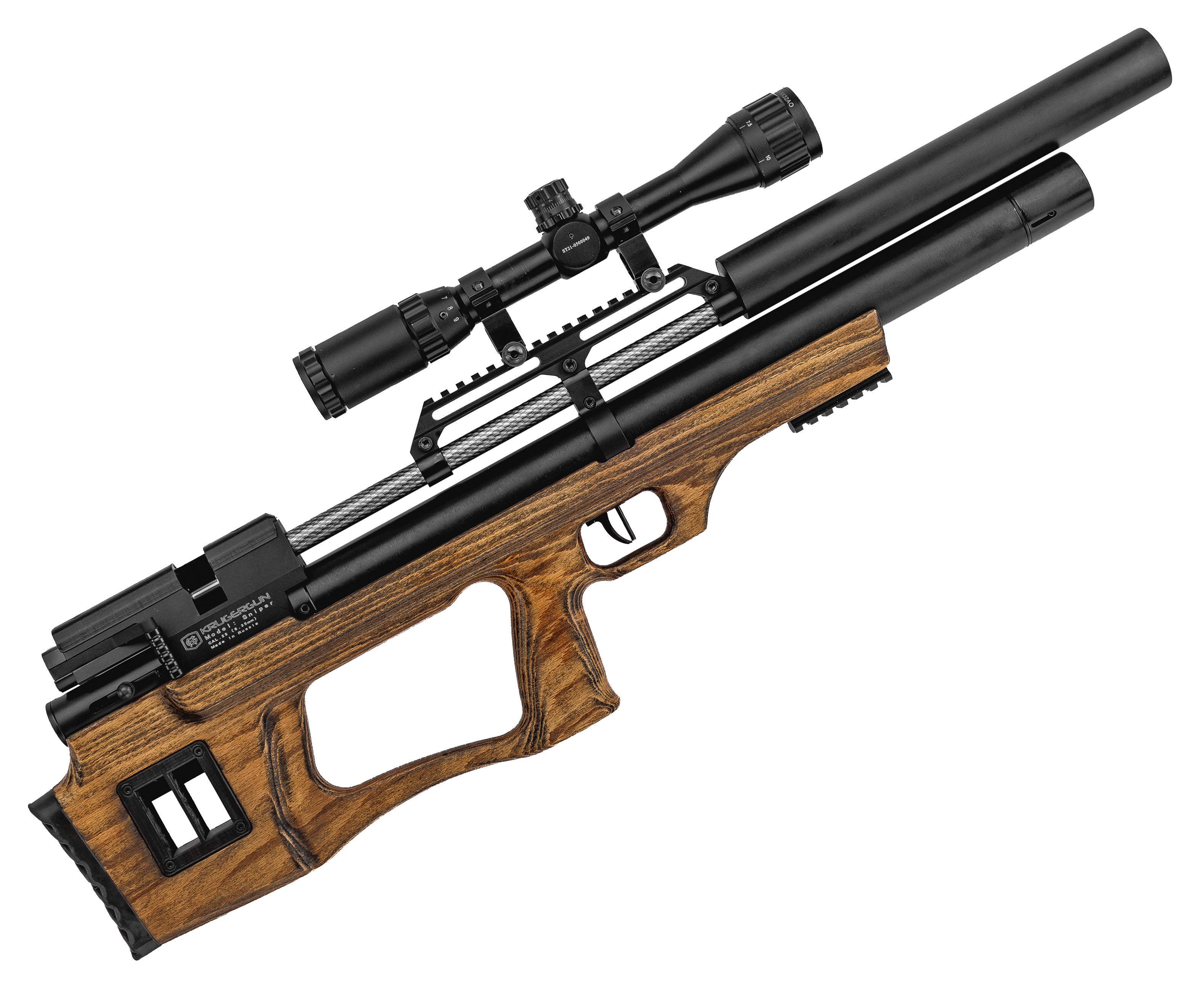 Пневматическая винтовка KrugerGun Снайпер BullPup 6.35 мм (прямоток, дерево, 500 мм, резервуар 510)