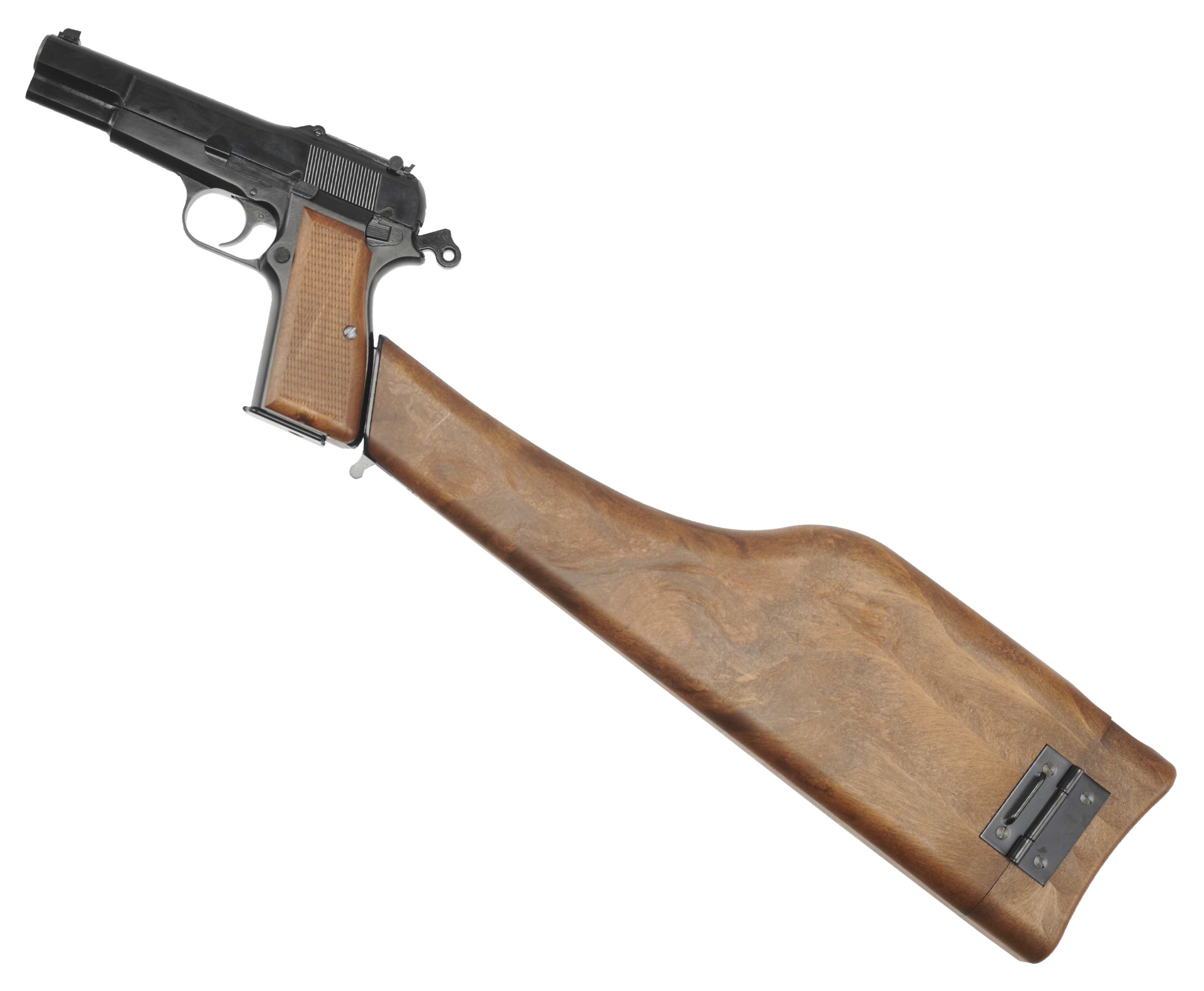 Страйкбольный пистолет WE Browning Hi Power (6 мм, Green Gas, кобура-приклад)