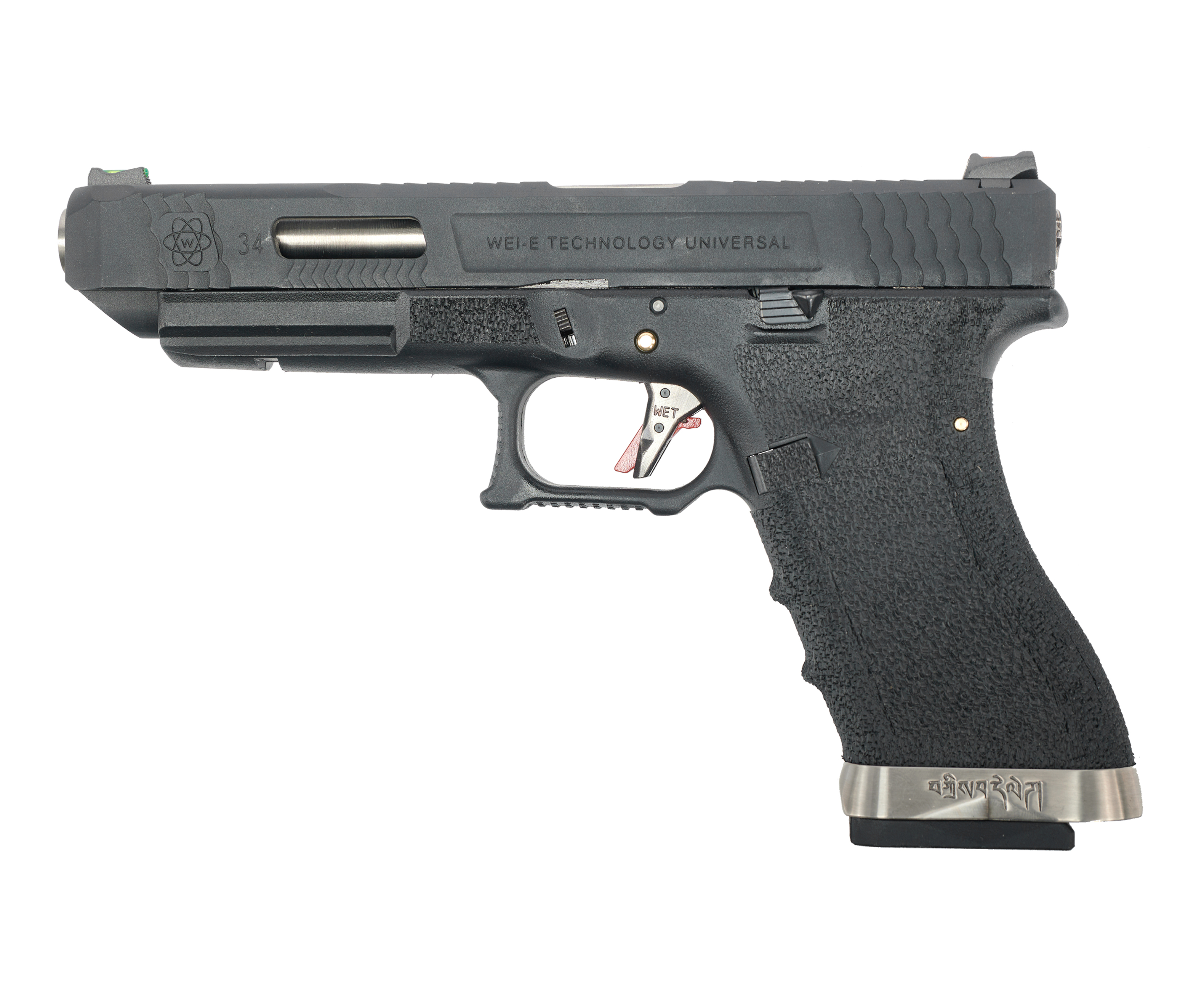 Страйкбольный пистолет WE Glock 34 G-Force (6 мм, GBB, облегченный слайд, Green Gas)