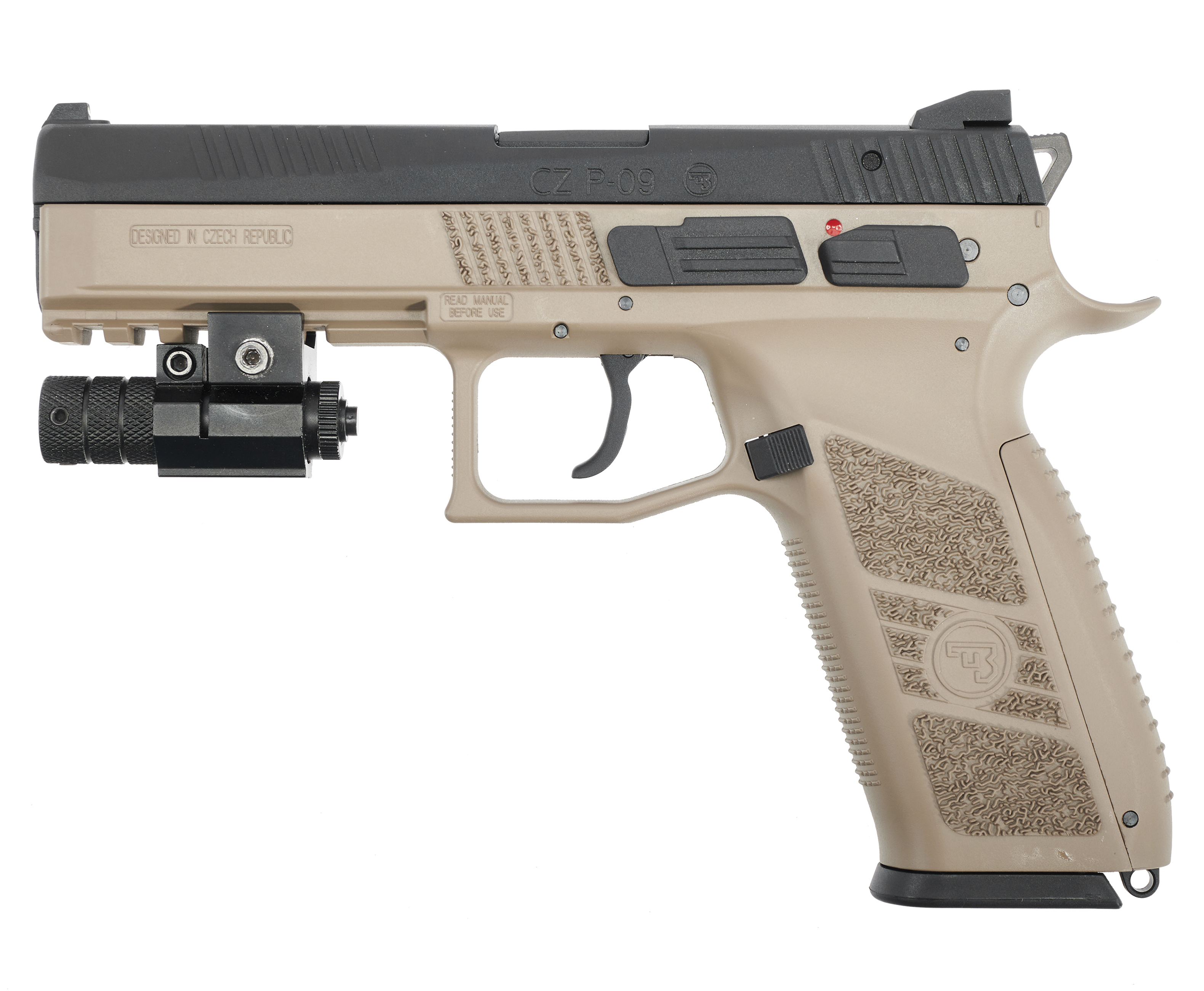 Страйкбольный пистолет KJW CZ P-09 (6 мм, Green Gas, GBB, Tan)