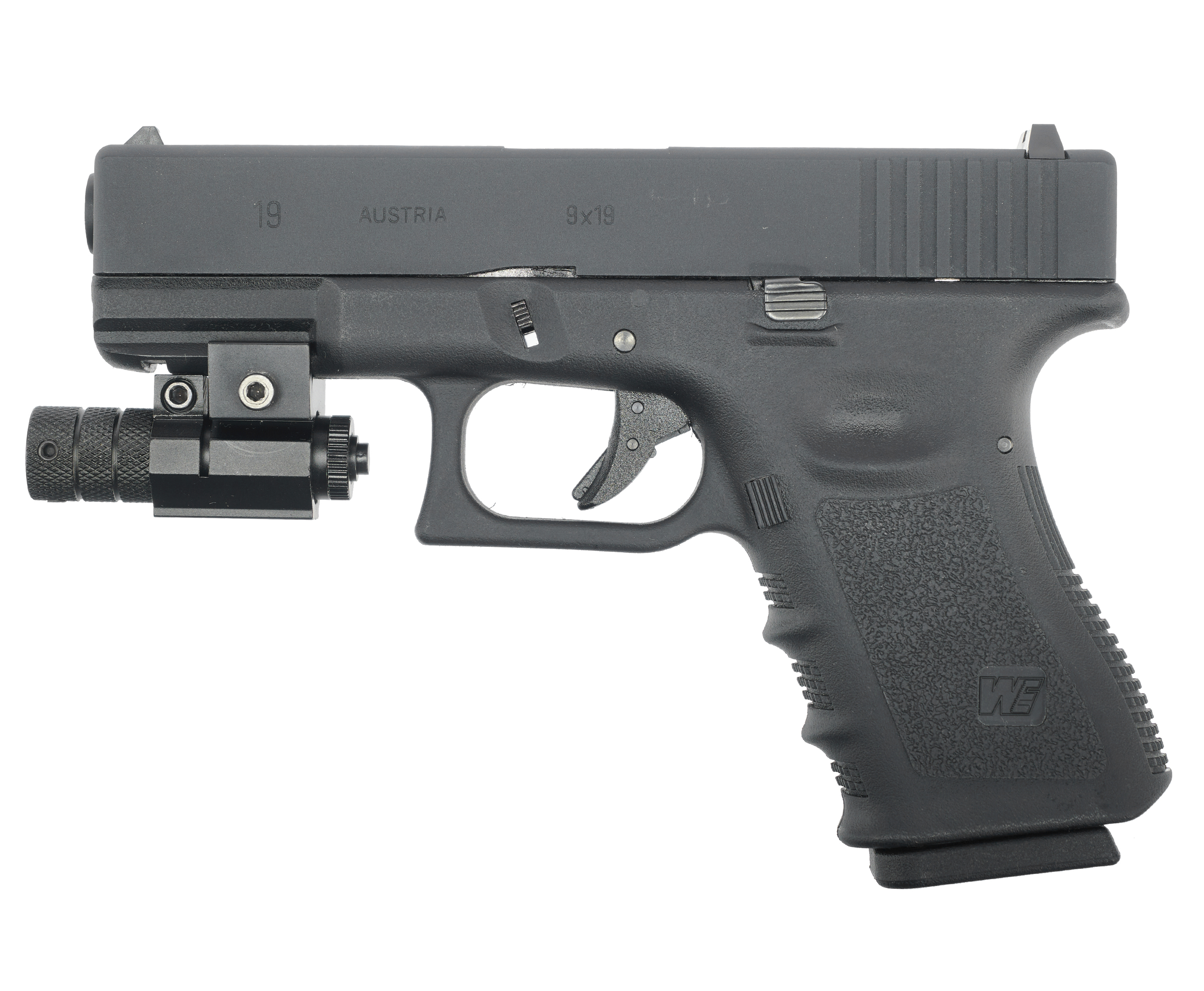 Страйкбольный пистолет WE Glock 19 Gen.3 (6 мм, GBB, Green Gas)