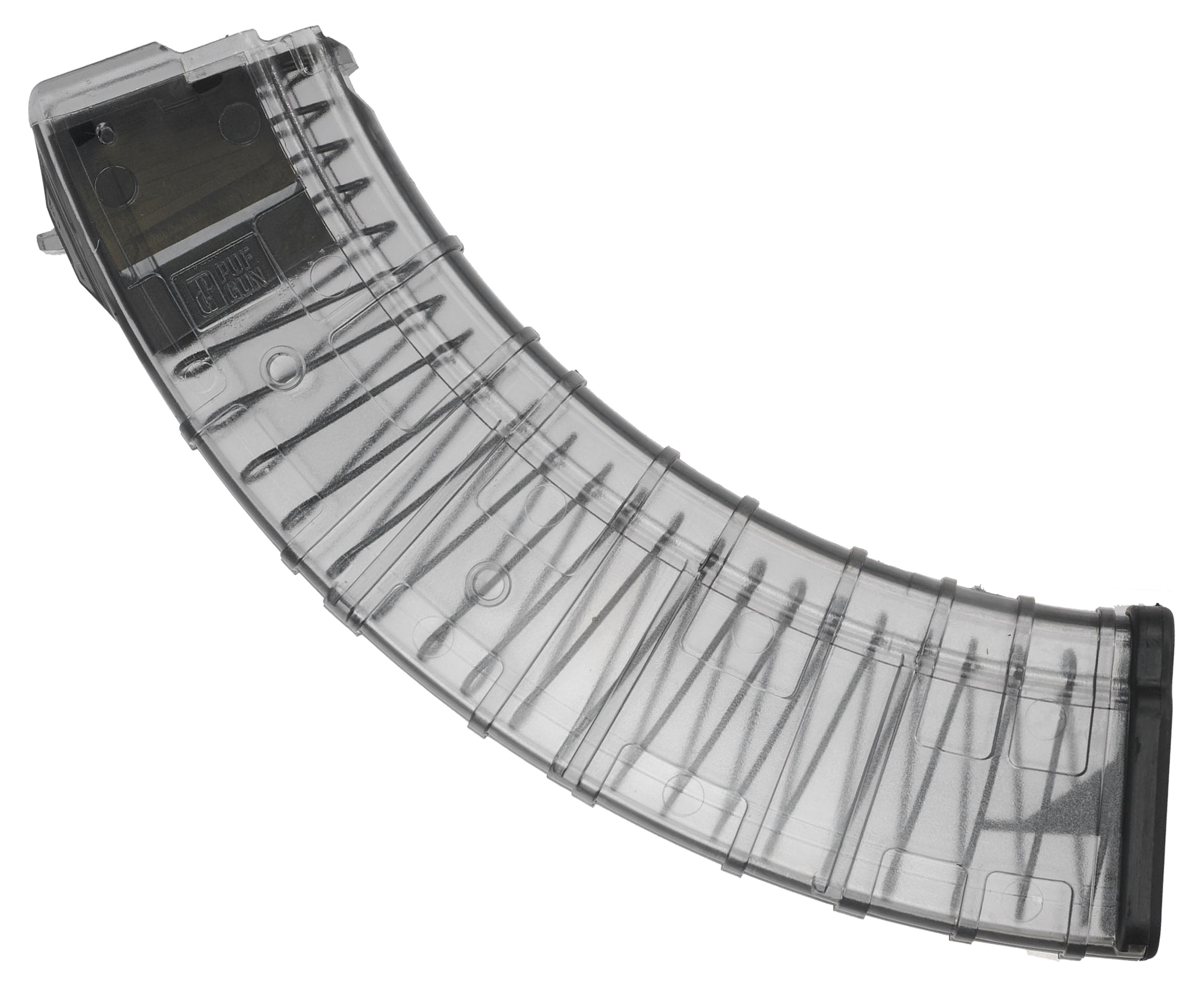 Магазин PufGun Mag SGA762 40-40/Tr (40 мест, 7.62х39, АК, с сухарем, прозрачный)