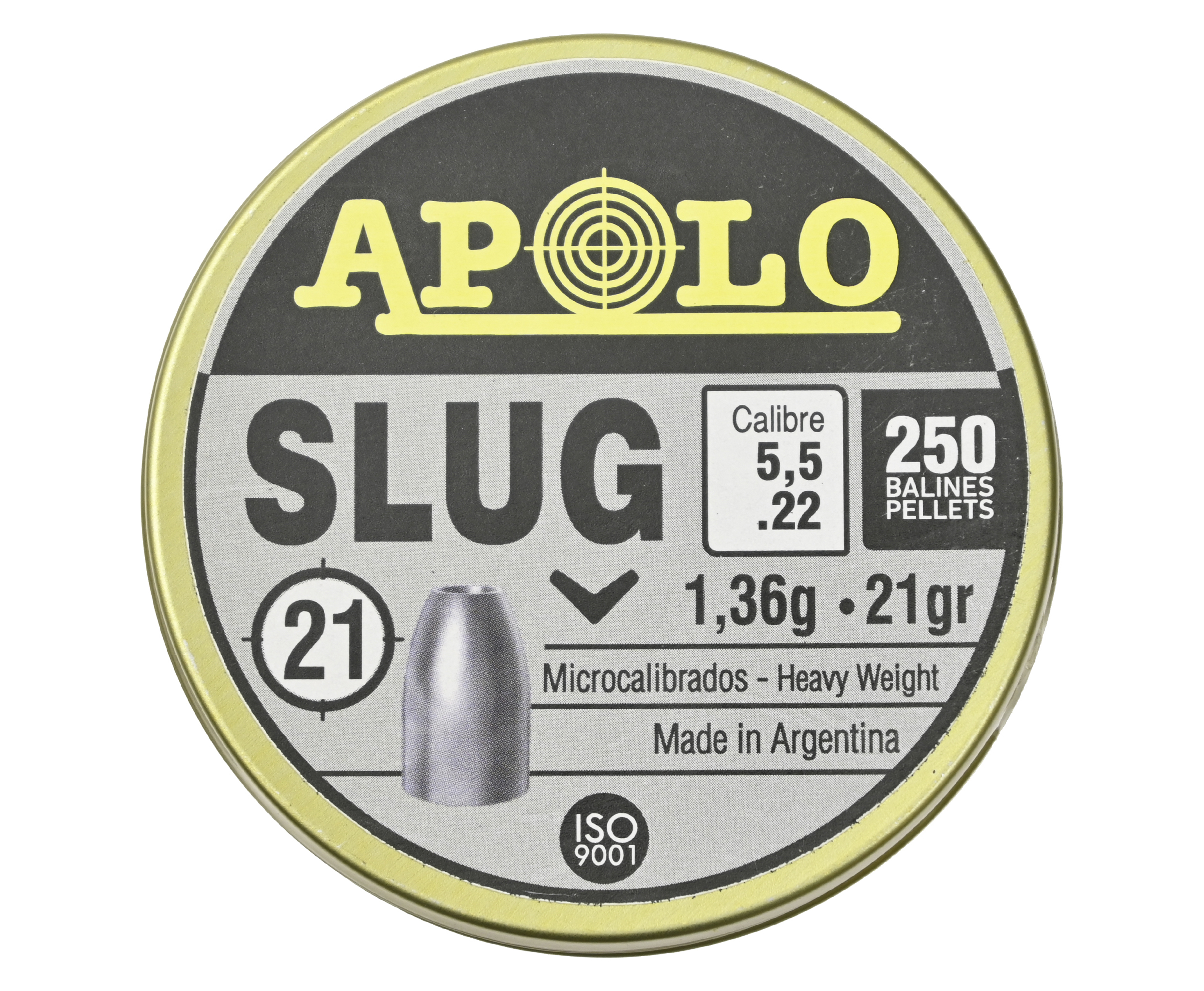 Пули пневматические Apolo Slug 5.5 мм (250 шт, 1.36 г)