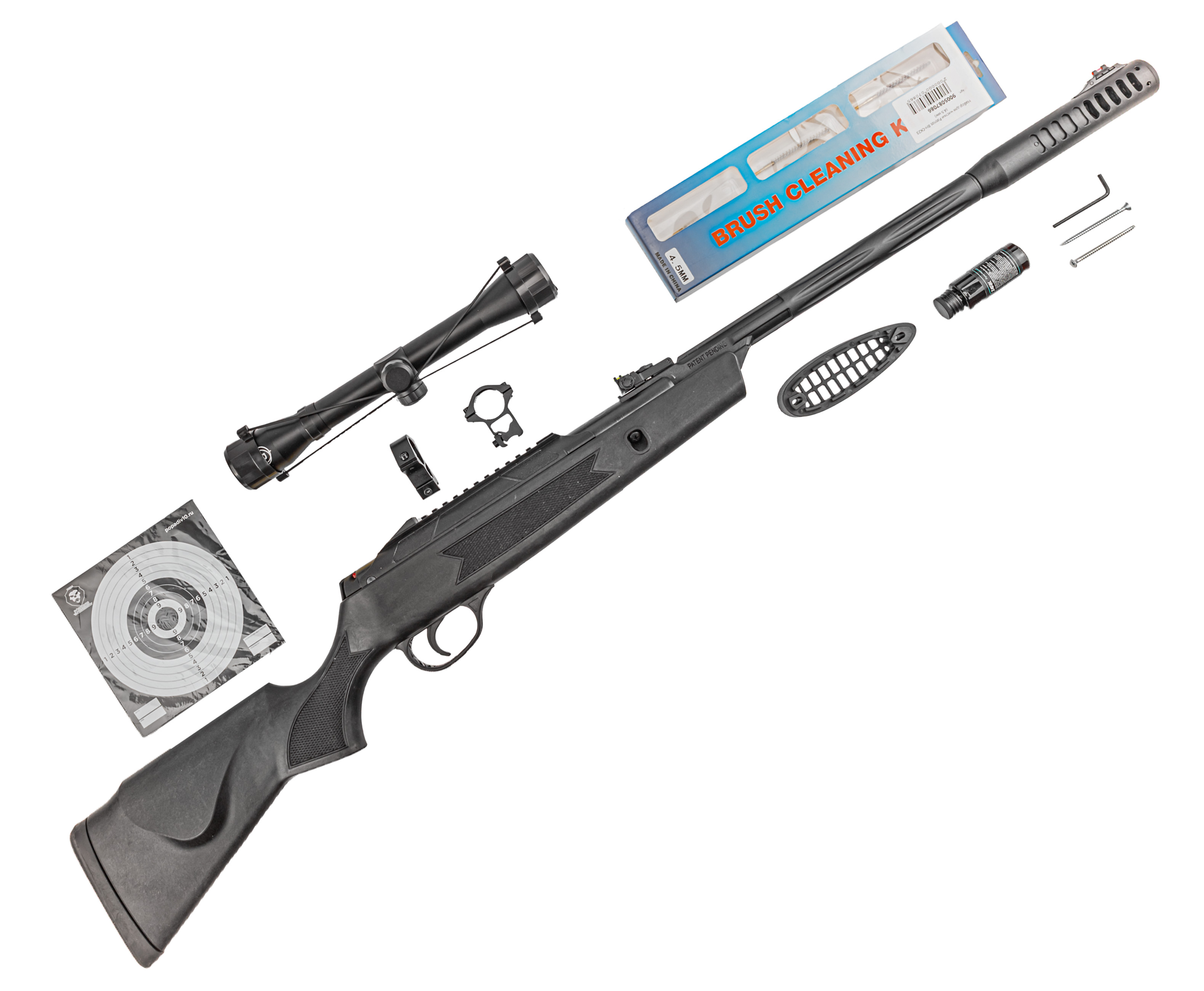 Пневматическая винтовка Hatsan Alpha Hunter Set №3 4.5 мм (прицел, кольца, набор для чистки, мишени, пули, подарочный набор)