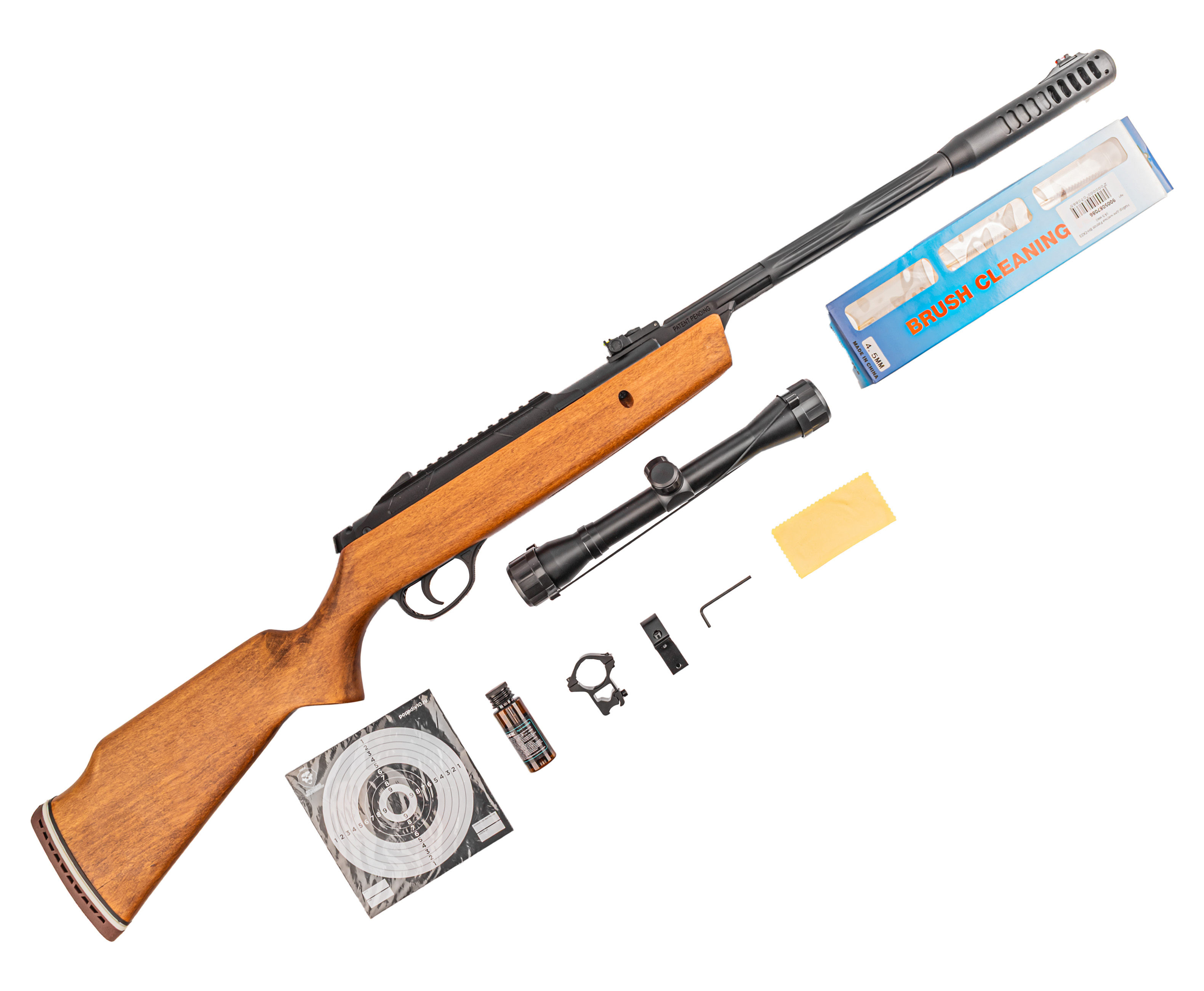 Пневматическая винтовка Hatsan Alpha W Hunter Set №3 4.5 мм (прицел, кольца, набор для чистки, мишени, пули, подарочный набор)