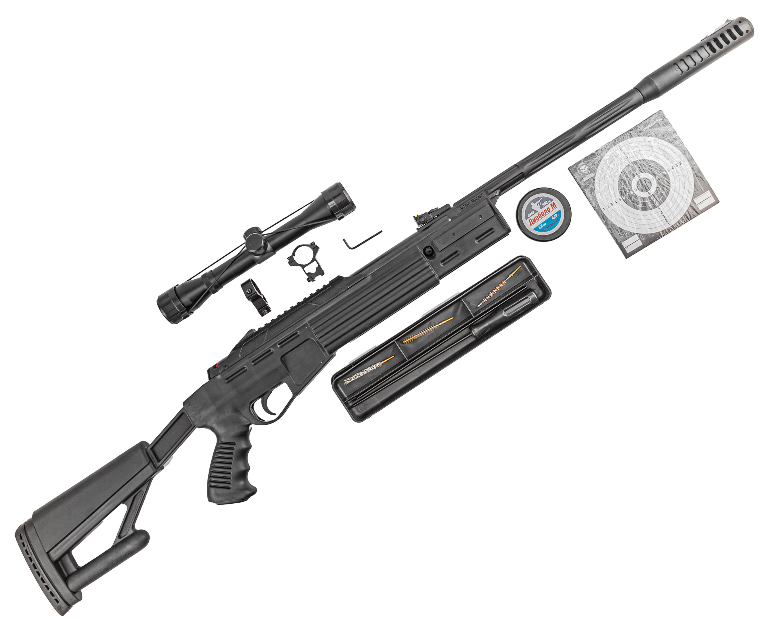 Пневматическая винтовка Hatsan Airtact Hunter Set №3 4.5 мм (прицел, кольца, набор для чистки, мишени, пули, подарочный набор)