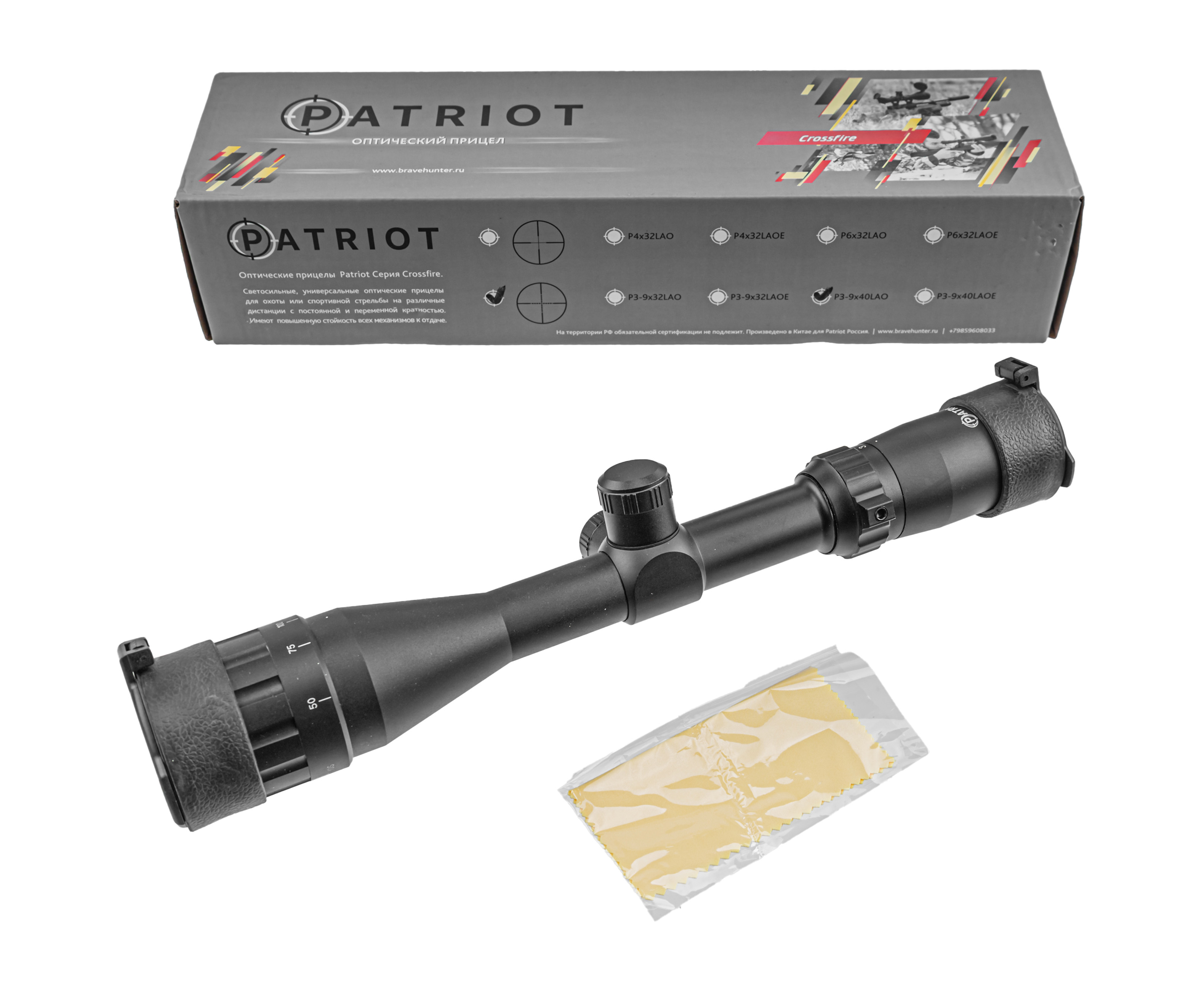 Оптический прицел Patriot Crossfire 3-9x40 LAO (BH-PT394AO, Mil-Dot, 25.4 мм)