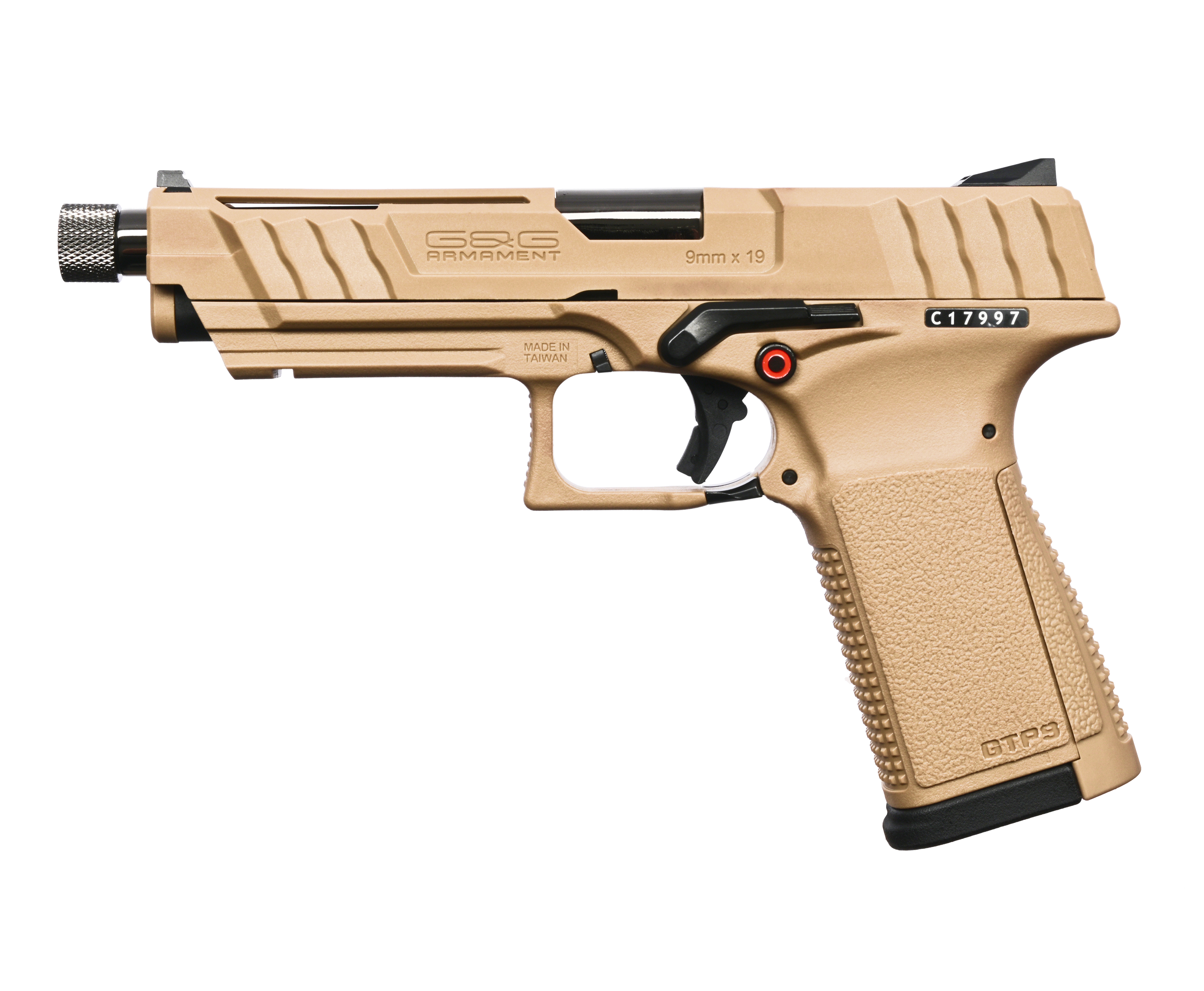 Страйкбольный пистолет G&G GTP 9 (Gas, Tan, 6 мм, GBB)
