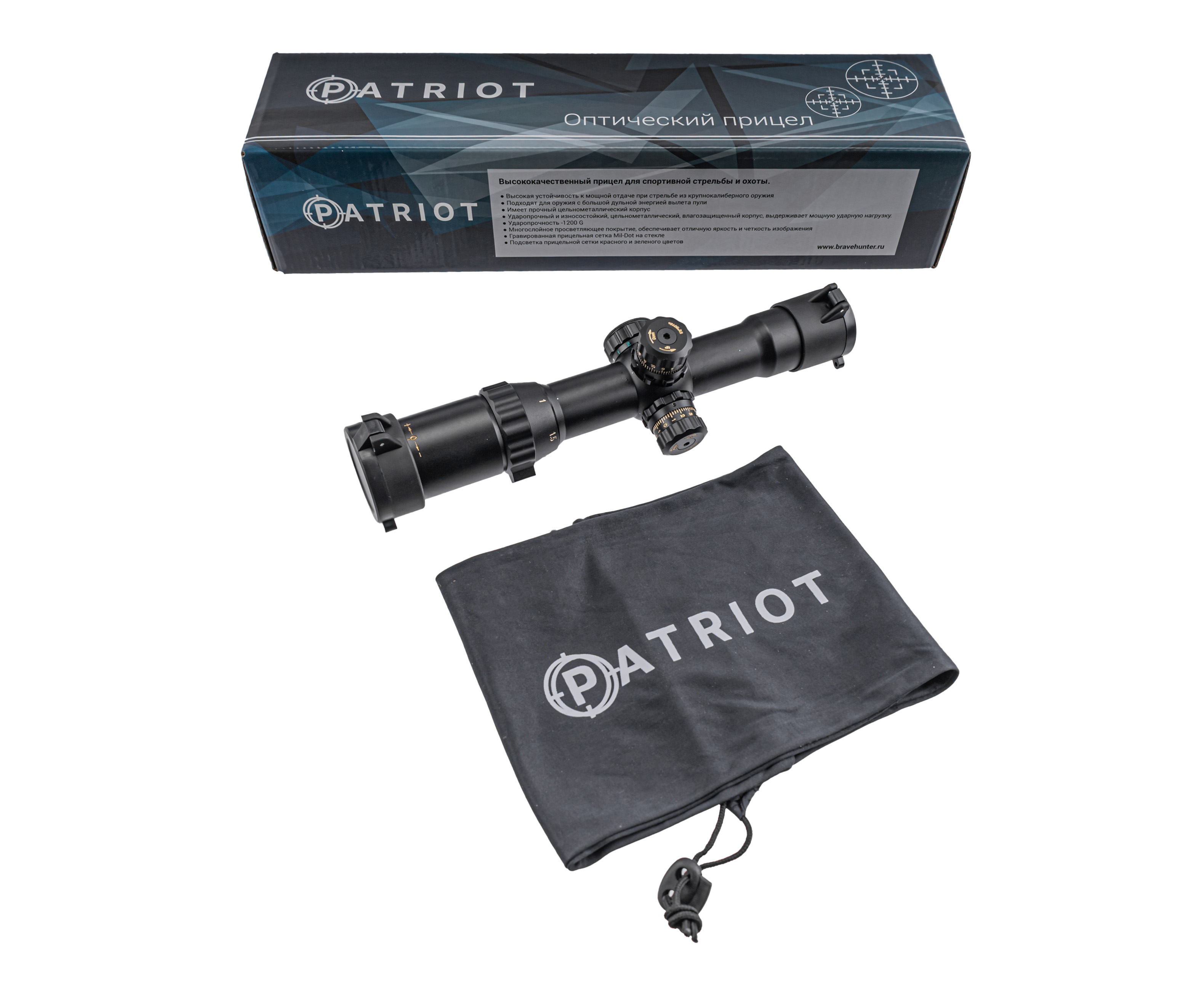 Оптический прицел Patriot P 1-4х28 EG (30 мм, Mil-Dot, BH-PT148G)