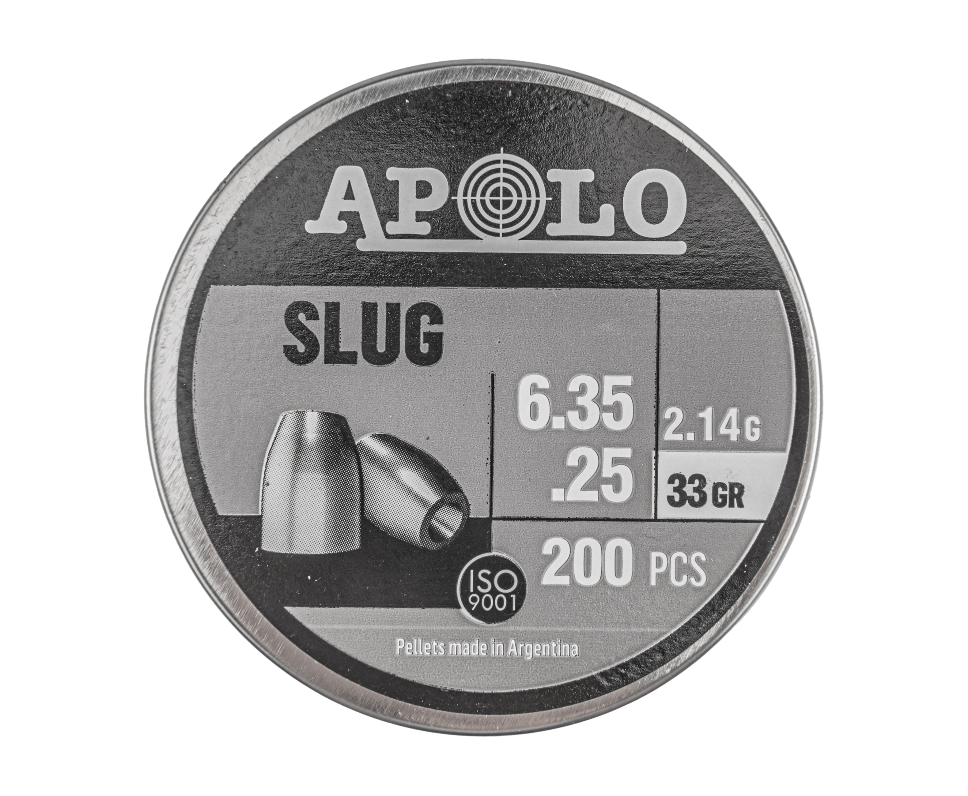 Пули пневматические Apolo Slug 6.35 мм (200 шт, 2.14 гр)