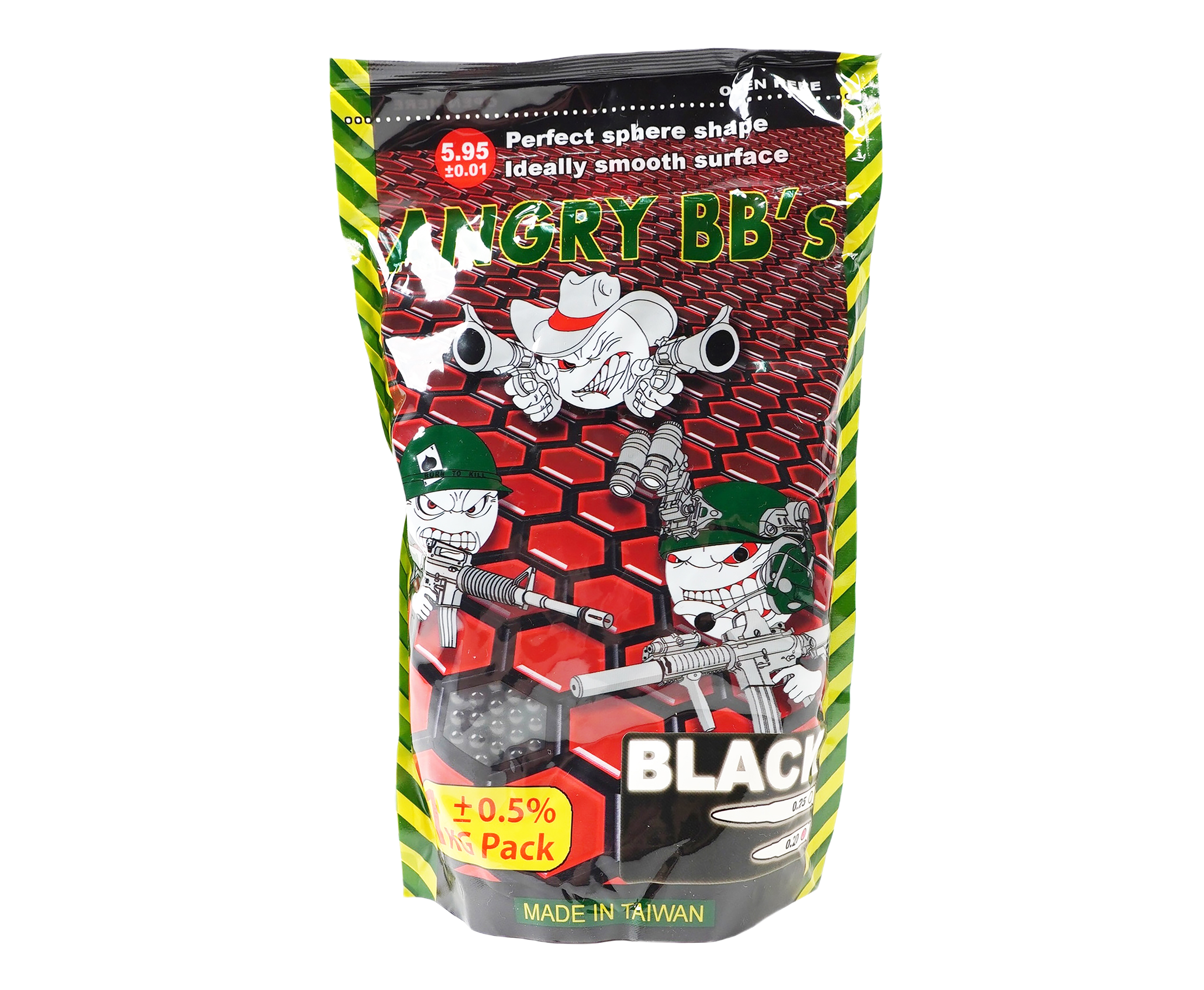 Страйкбольные шарики Angry BBs AG-020BK 6 мм (0.20 г, 5000 шт, черные, 1 кг)