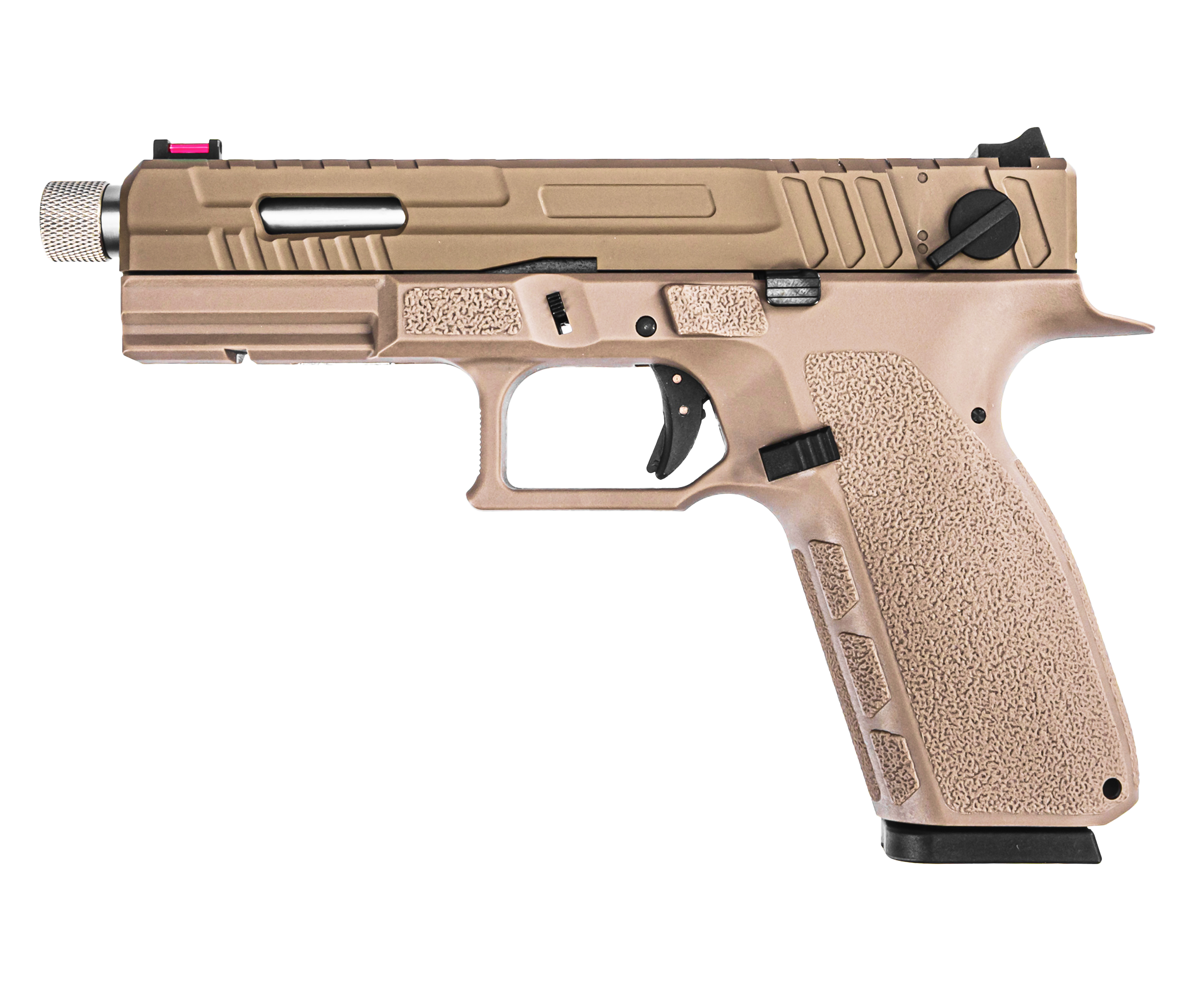 Страйкбольный пистолет KJW KP-13F (TBC, full auto, CO2, Tan)