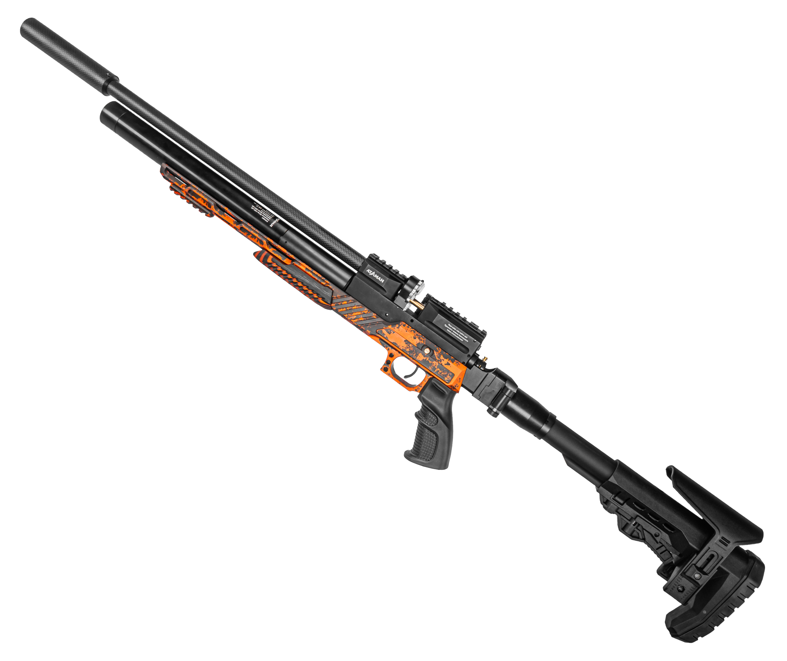 Пневматическая винтовка Ataman M20 650 Ultra-C 6.35 мм (алюминий, редуктор, под полнотел, оранжевый)