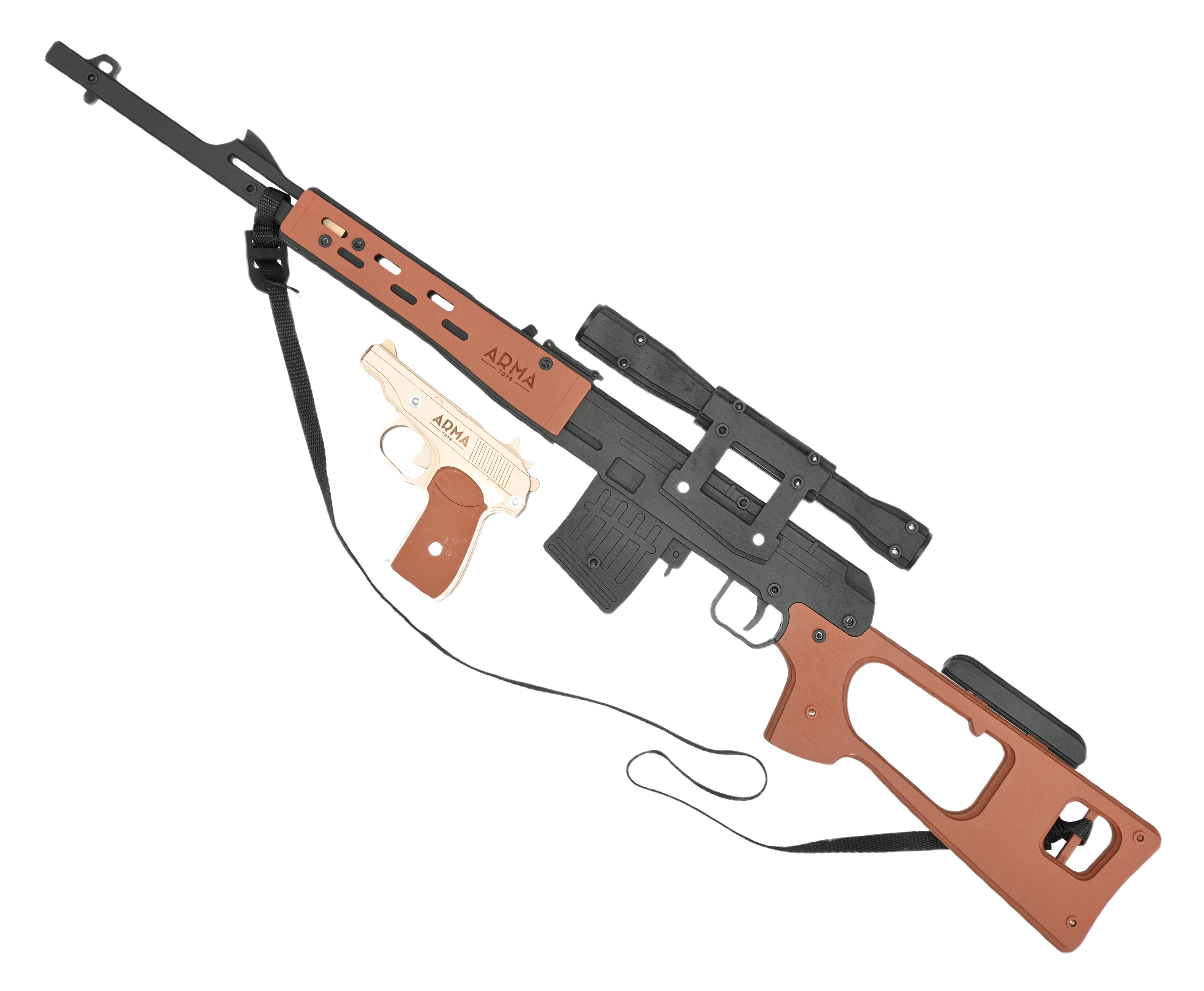 Набор резинкострелов Arma Toys Линия огня (пистолет Макарова, винтовка Драгунова, AT9212)