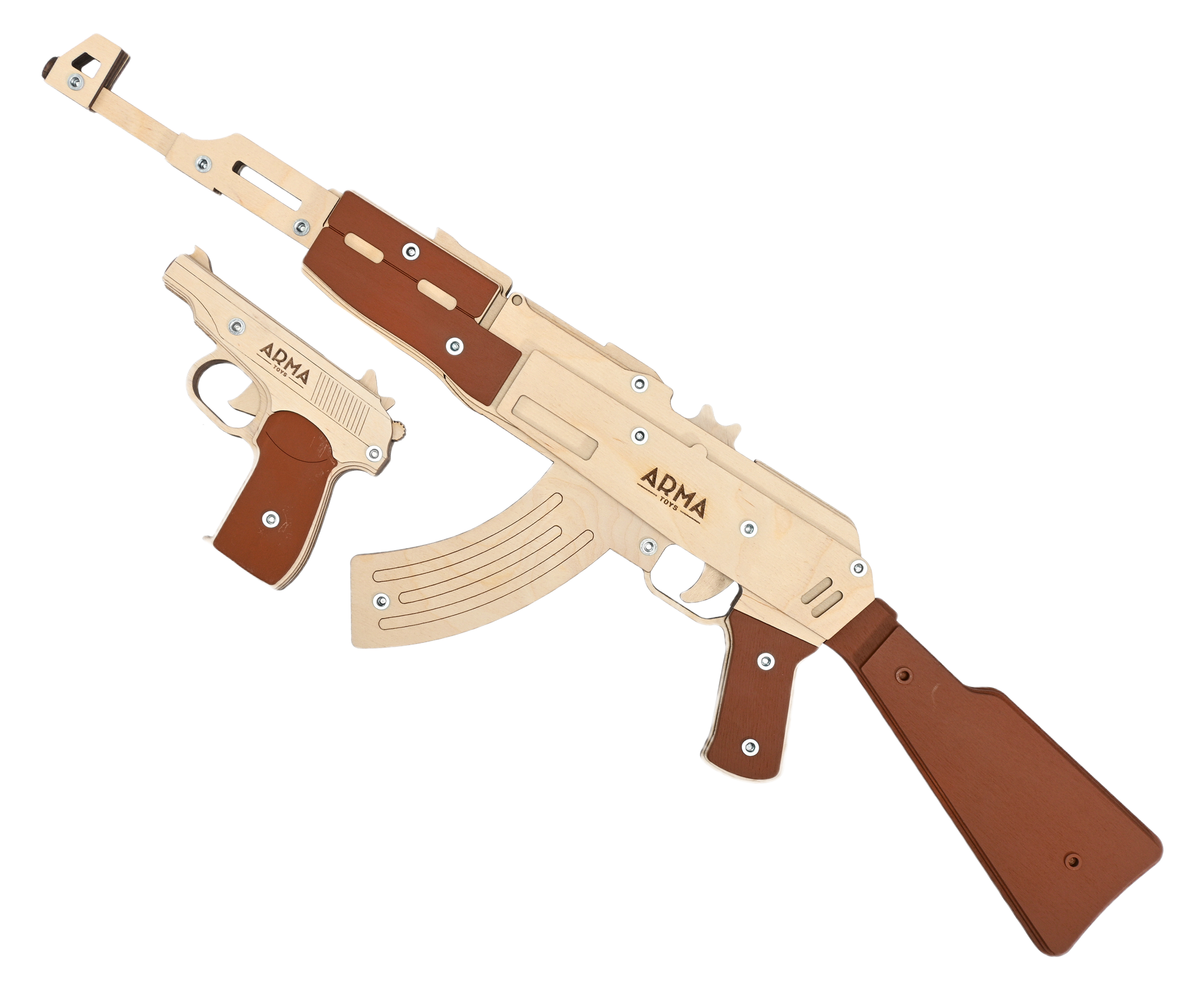Набор резинкострелов Arma Toys Красная угроза 1 (АК-47, пистолет Макарова, AT902)
