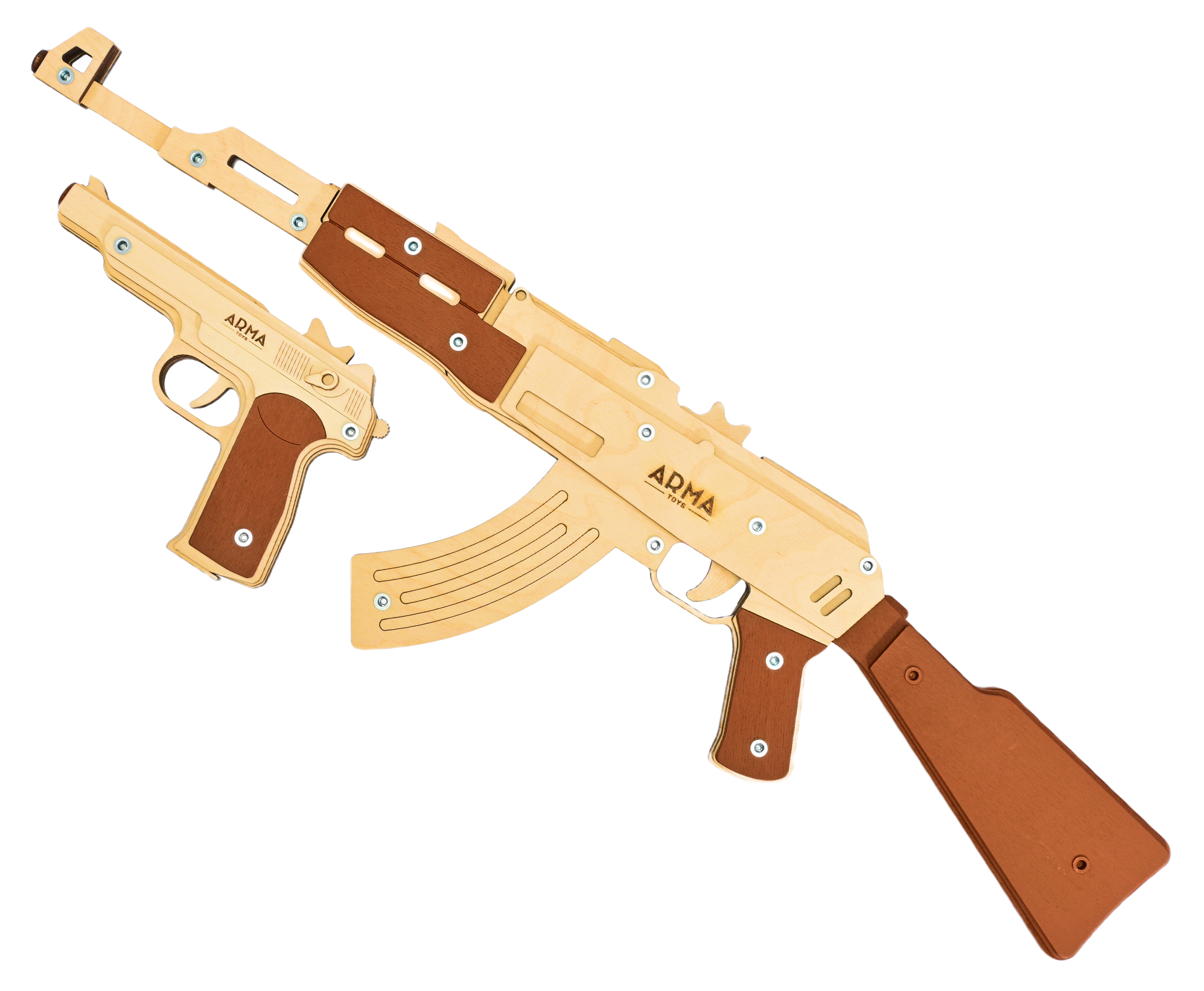 Набор резинкострелов Arma Toys Военный специалист 1 (АК-47, пистолет Стечкина, AT903)