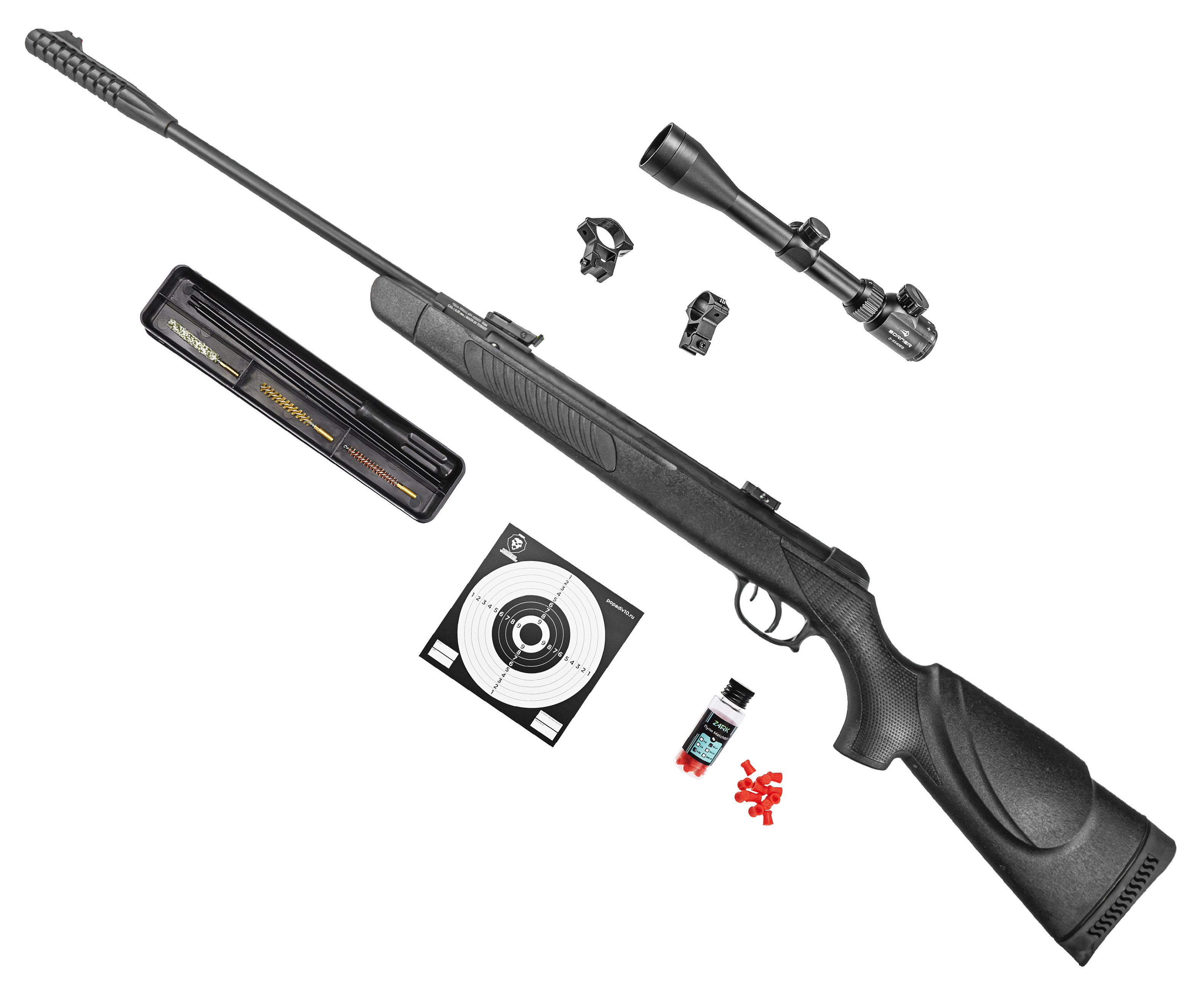 Пневматическая винтовка Kral Vega V-01 Hunter Set №3 6.35 мм (прицел, кольца, набор для чистки, мишени, пули, подарочный набор)