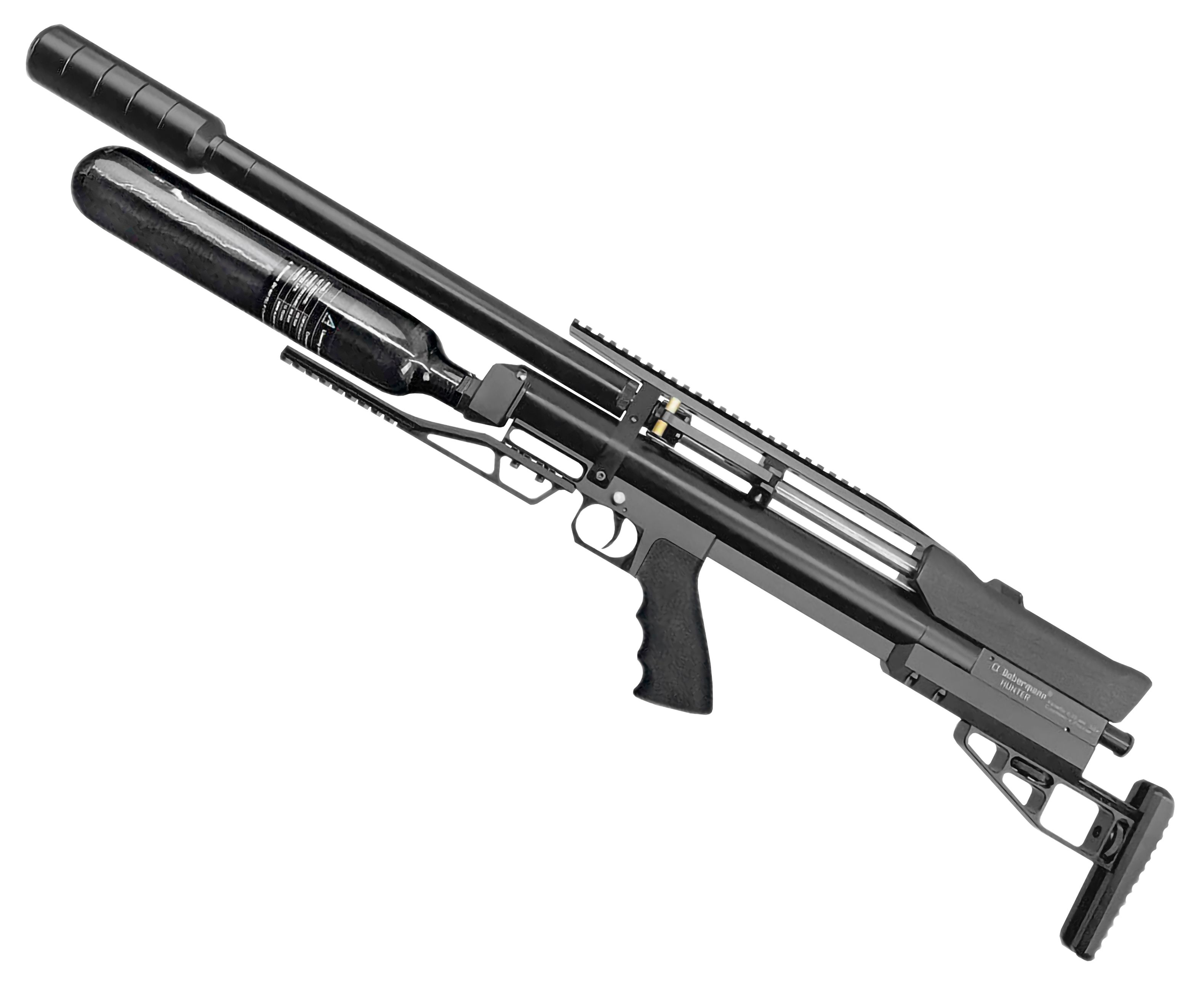 Пневматическая винтовка Dobermann Alfa Hunter 6.35 мм (600 мм, колба 0.5 л, редуктор, рукоять под углом)