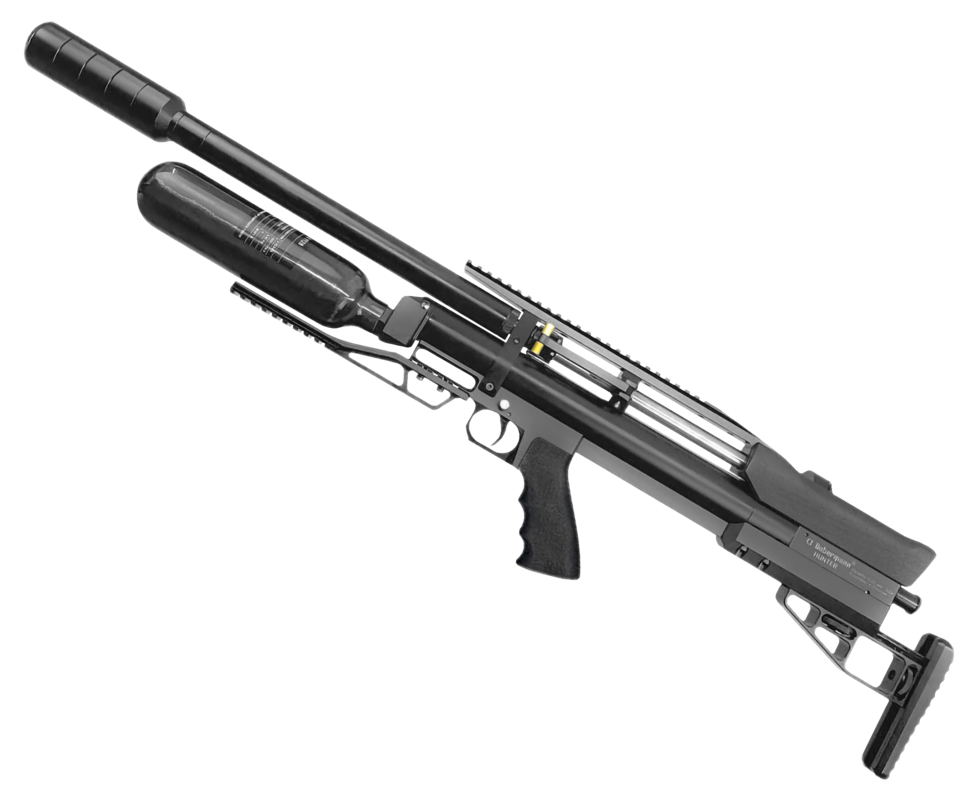 Пневматическая винтовка Dobermann Alfa Hunter 6.35 мм (600 мм, колба 0.36 л, редуктор, рукоять под углом)