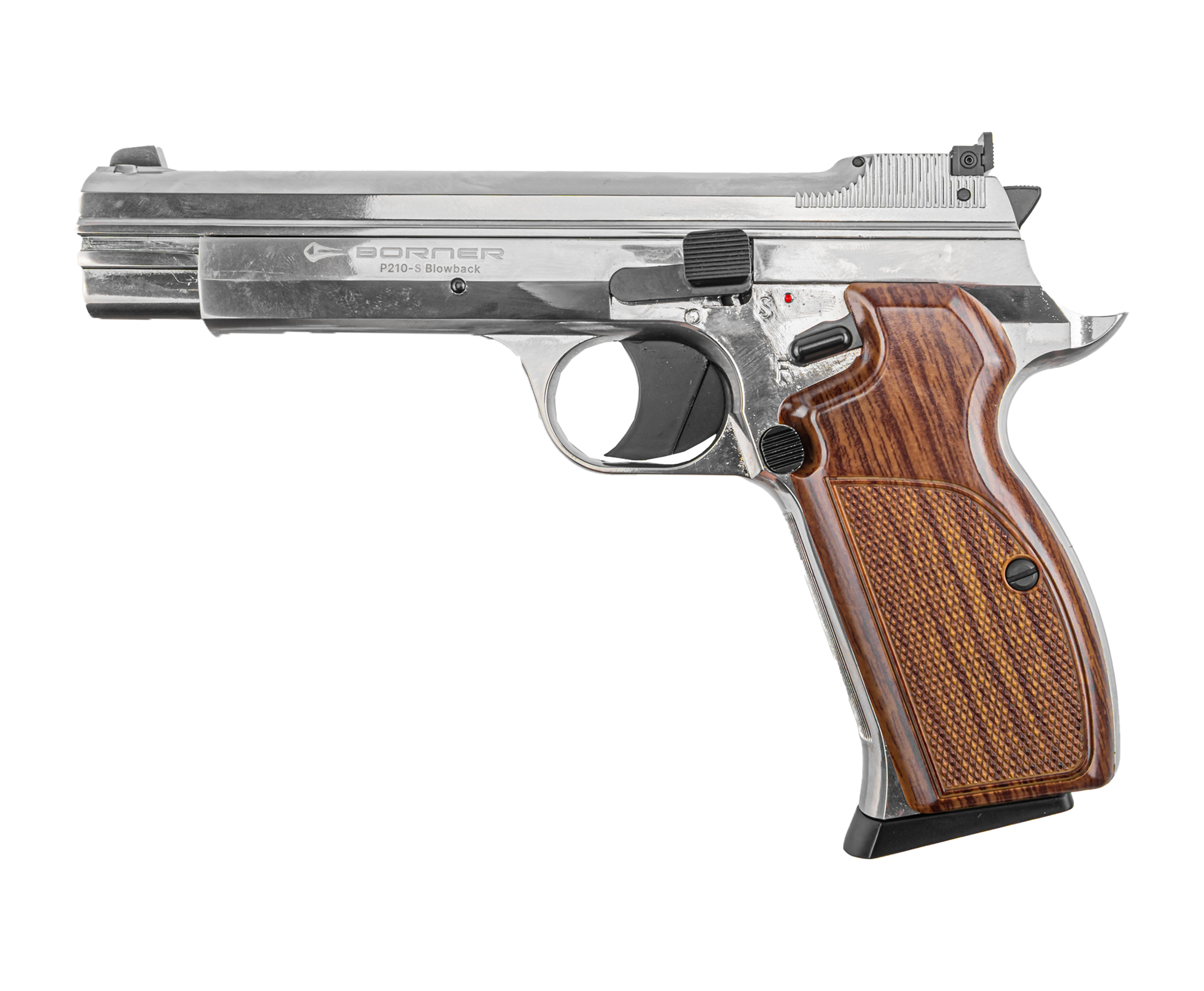 Пневматический пистолет Borner P210-S 4.5 мм (silver, CO2, Blowback)
