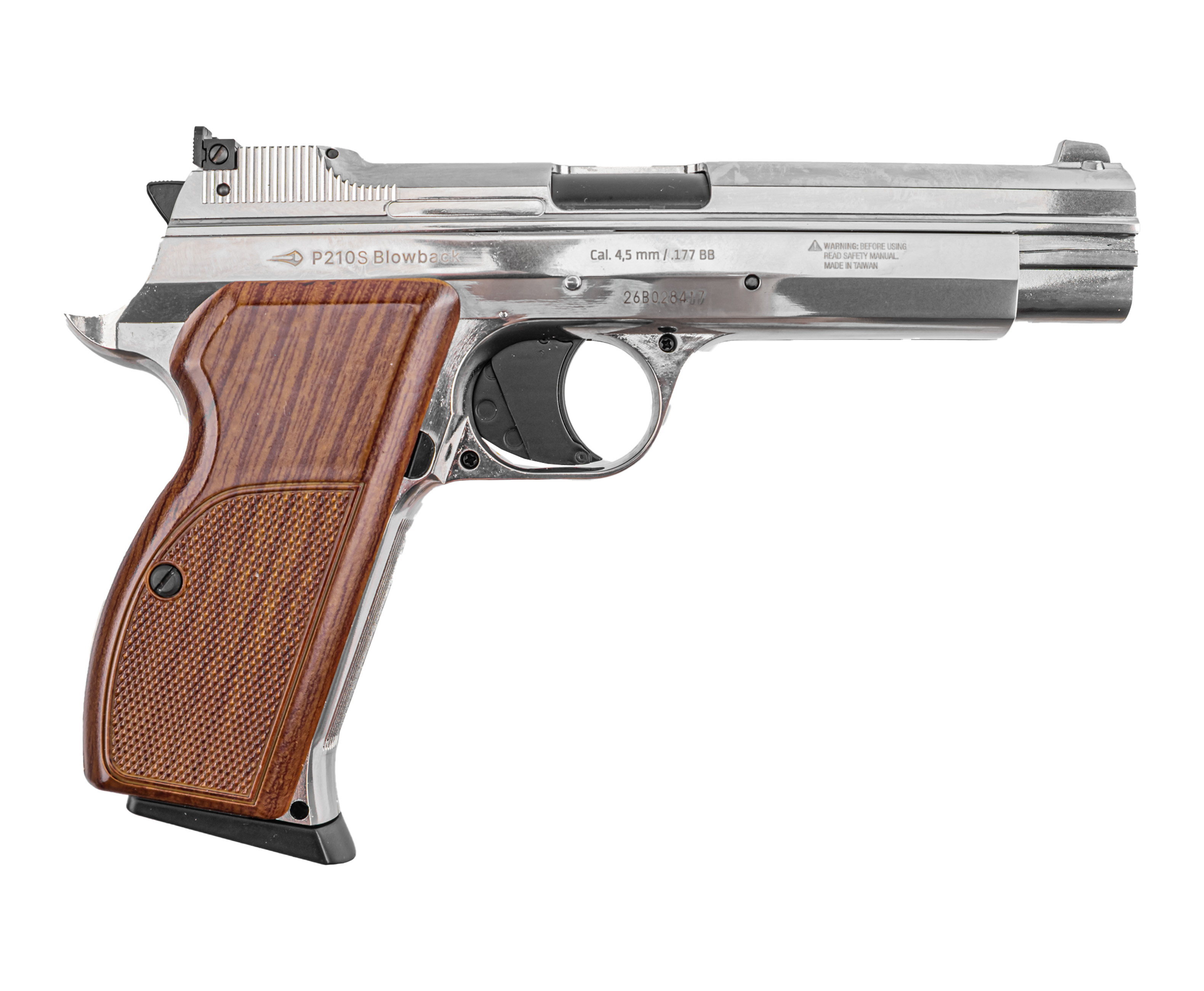 Пневматический пистолет Borner P210-S 4.5 мм (silver, CO2, Blowback)