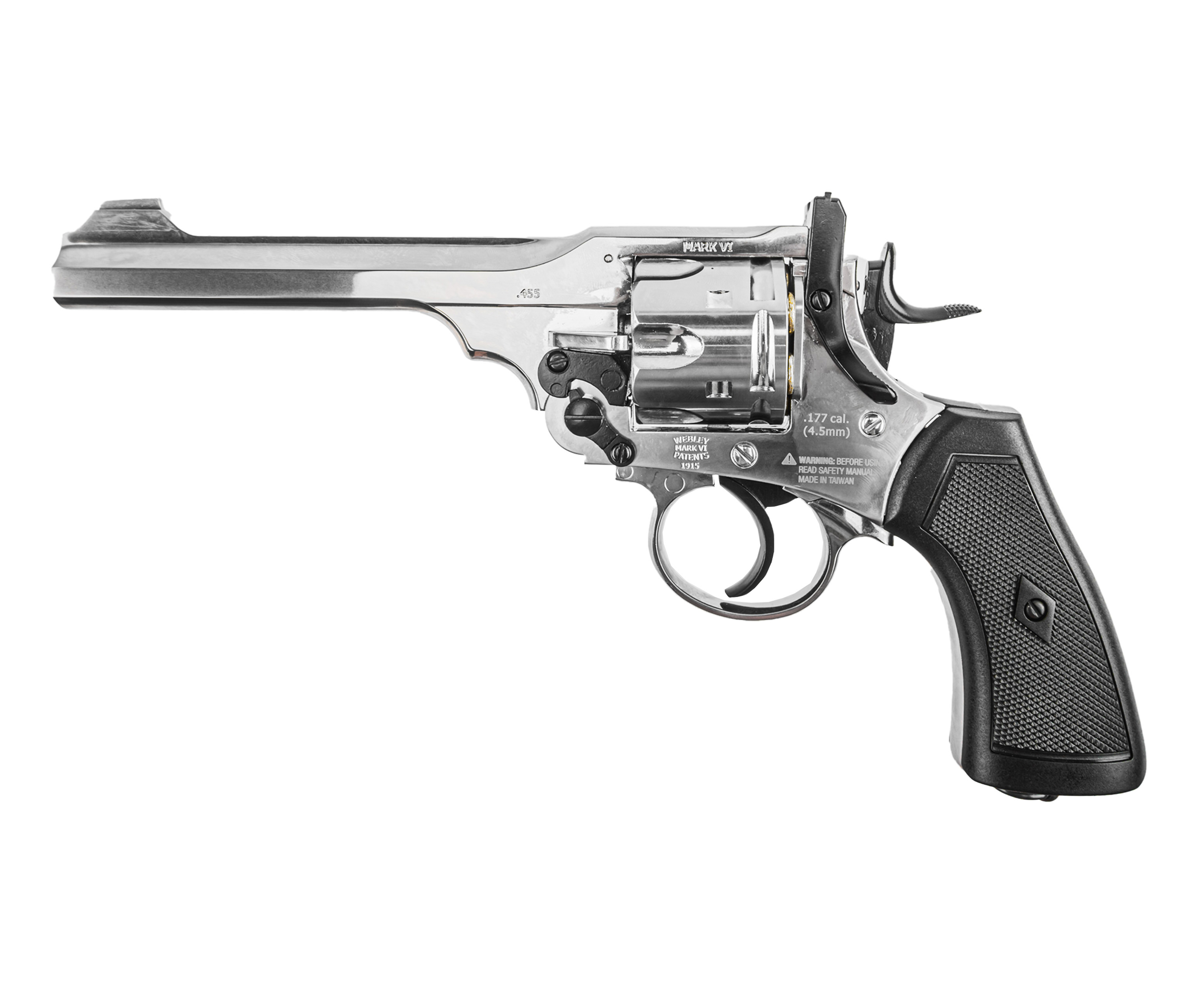 Пневматический револьвер Borner WS 4.5 мм (Webley Scott, silver, BB)