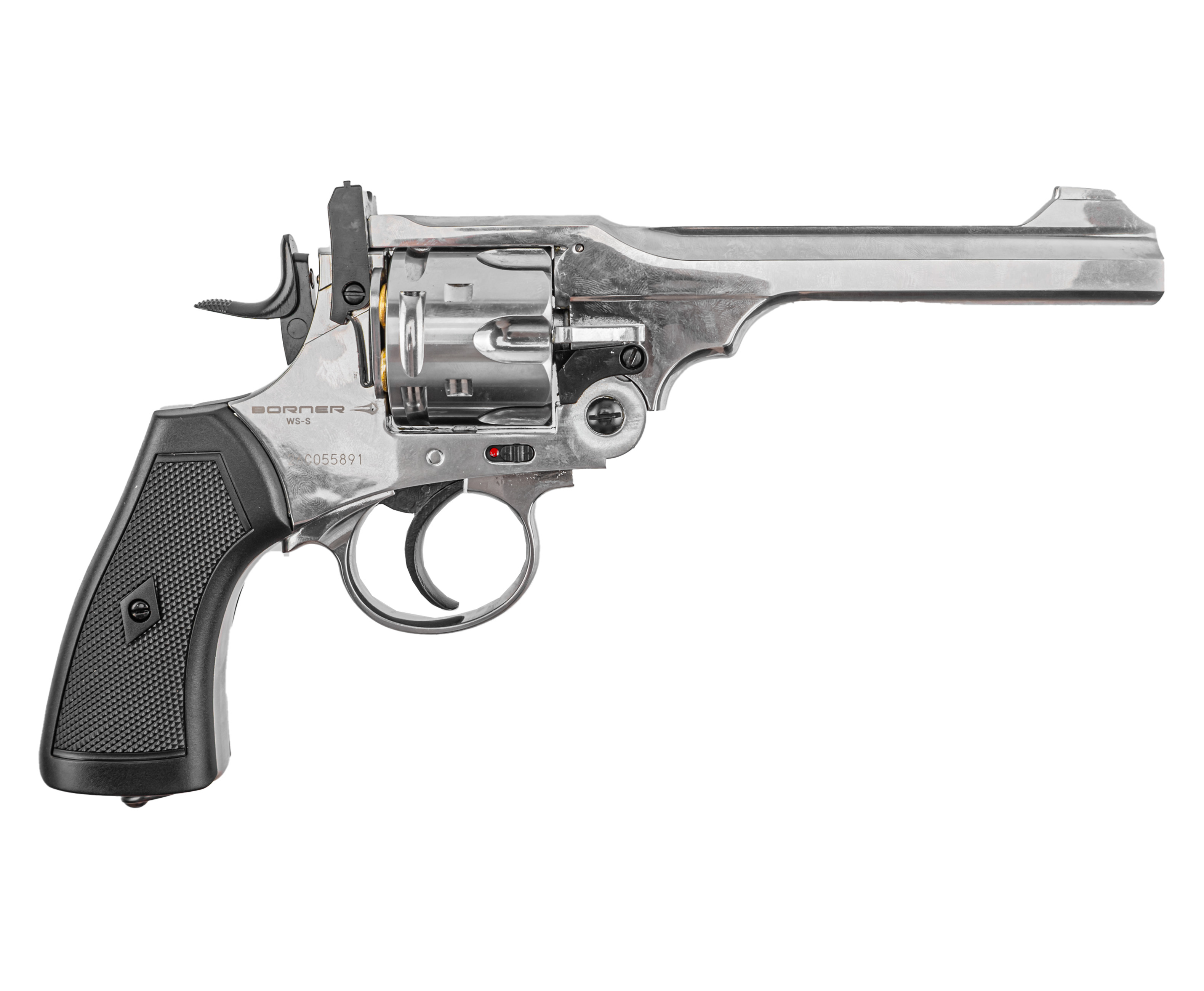 Пневматический револьвер Borner WS 4.5 мм (Webley Scott, silver, BB)