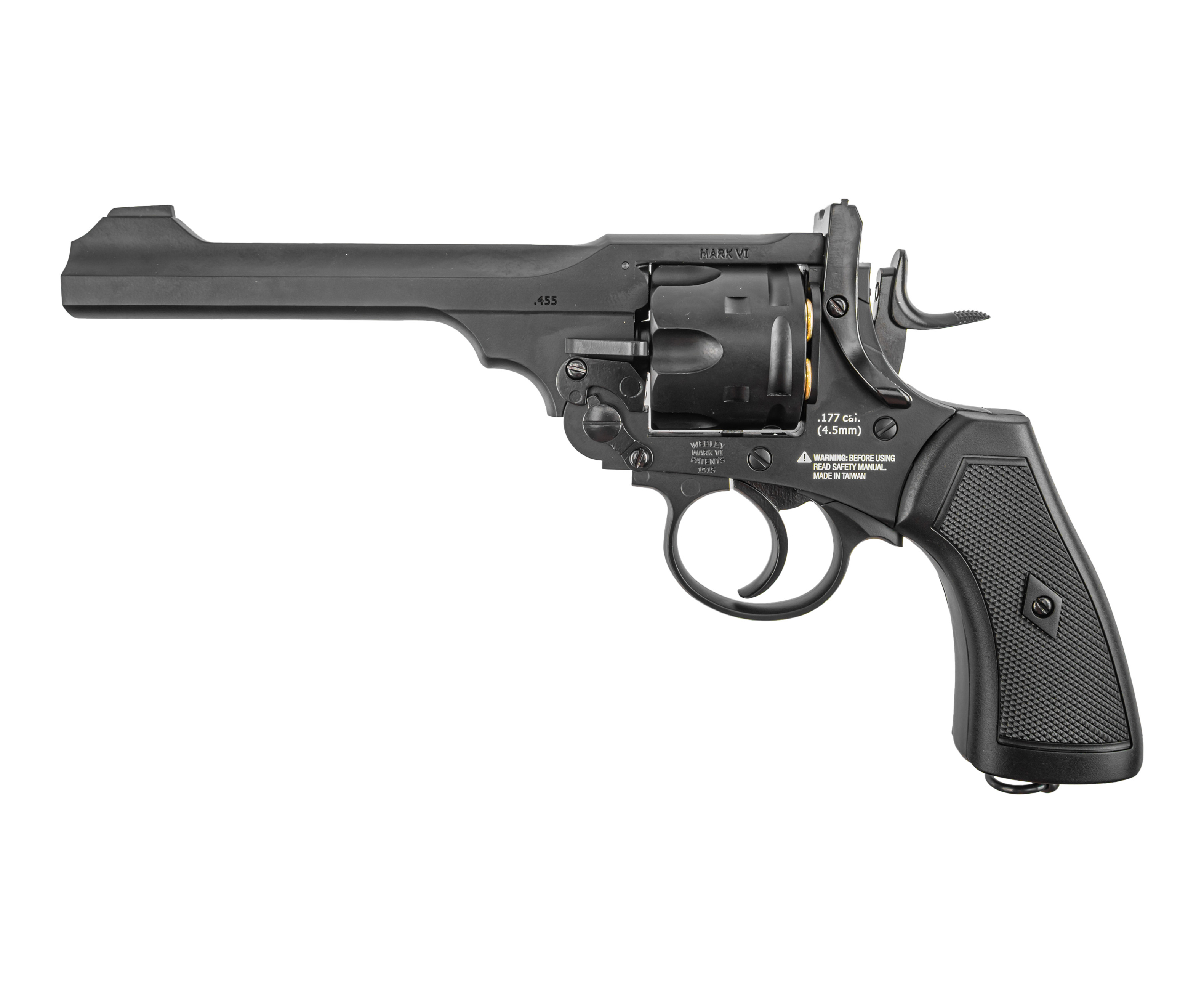 Пневматический револьвер Borner WS 4.5 мм (Webley Scott, black, BB)