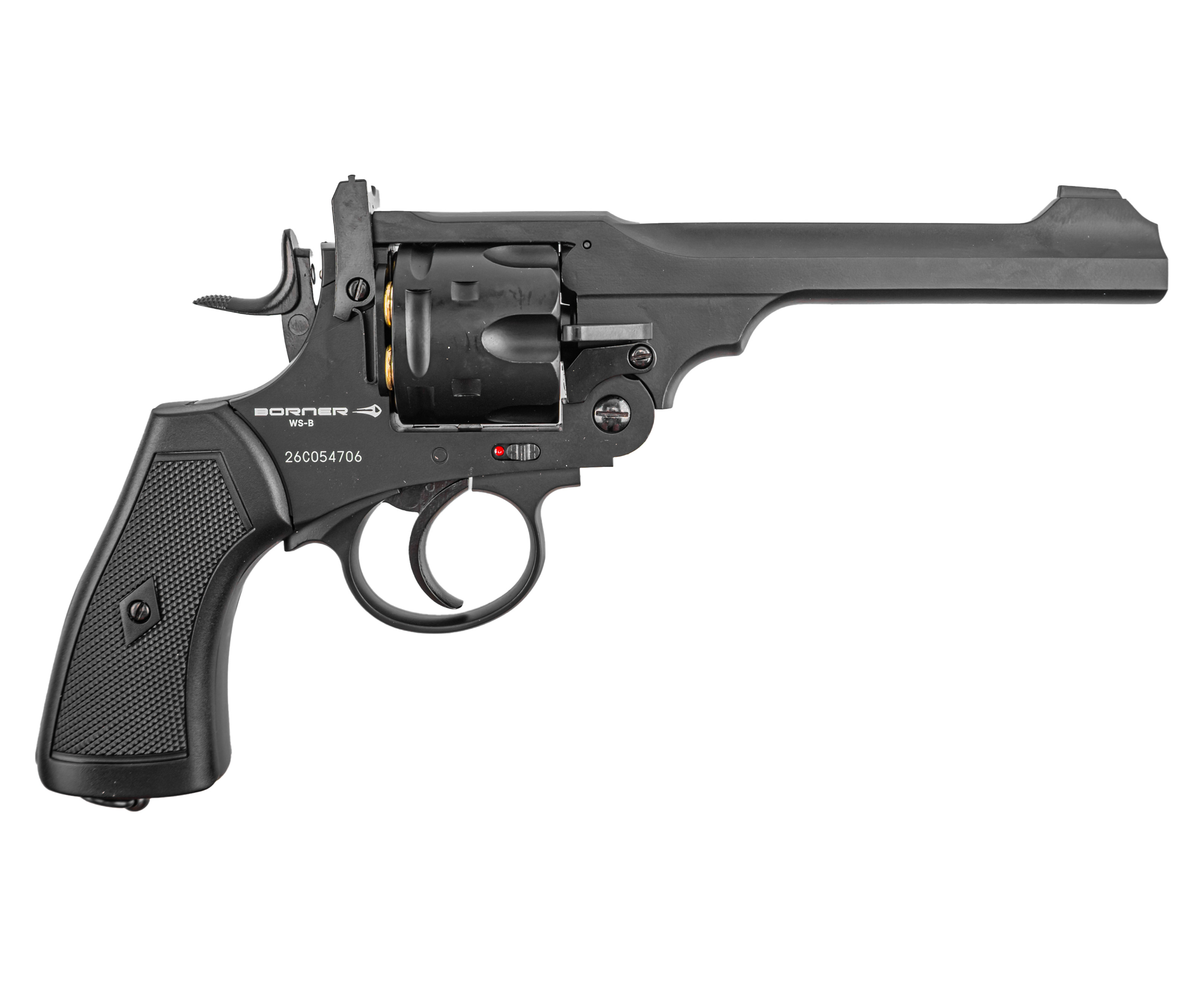 Пневматический револьвер Borner WS 4.5 мм (Webley Scott, black, BB)