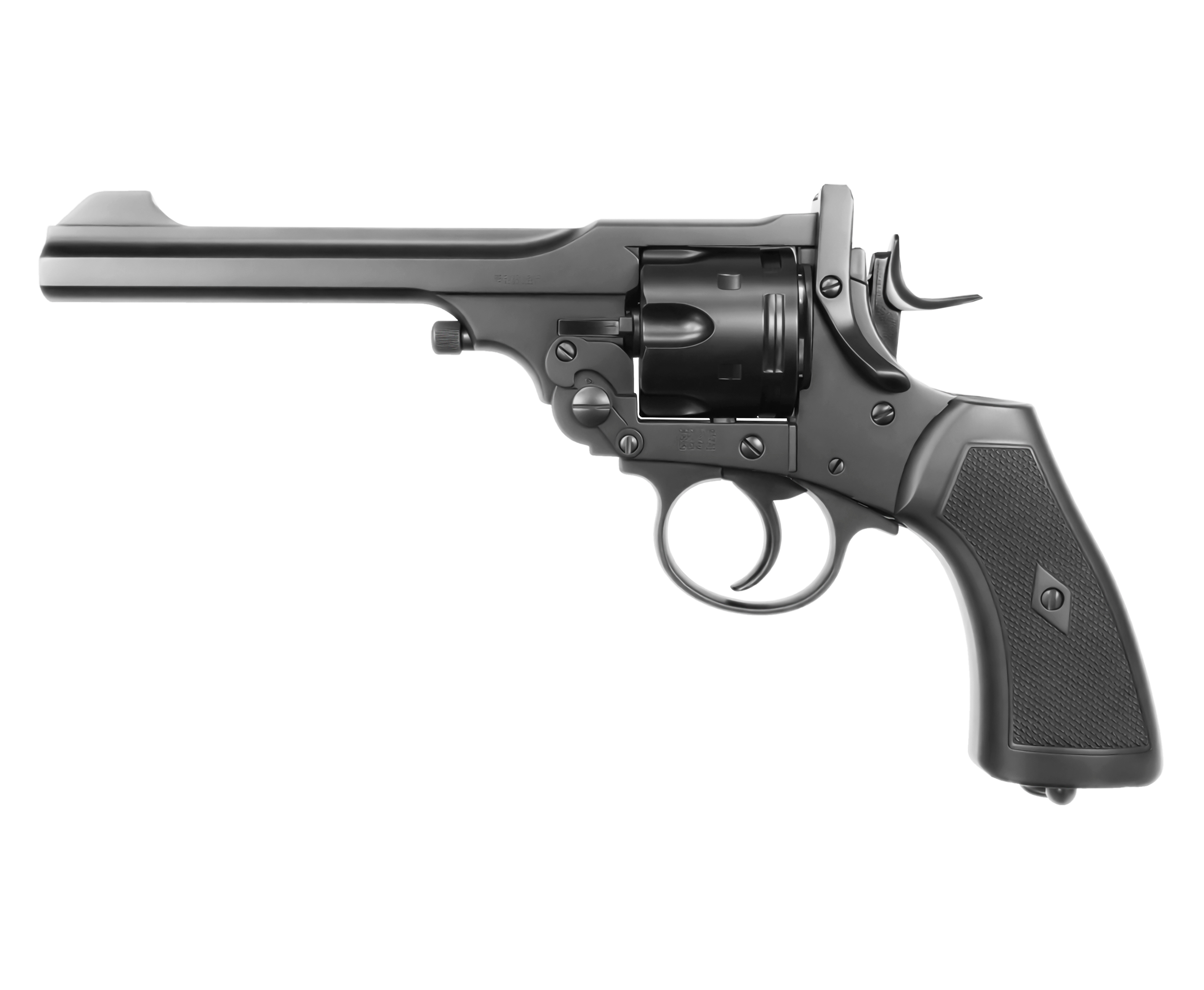 Пневматический револьвер Borner WS 4.5 мм (Webley Scott, black, пулевой)