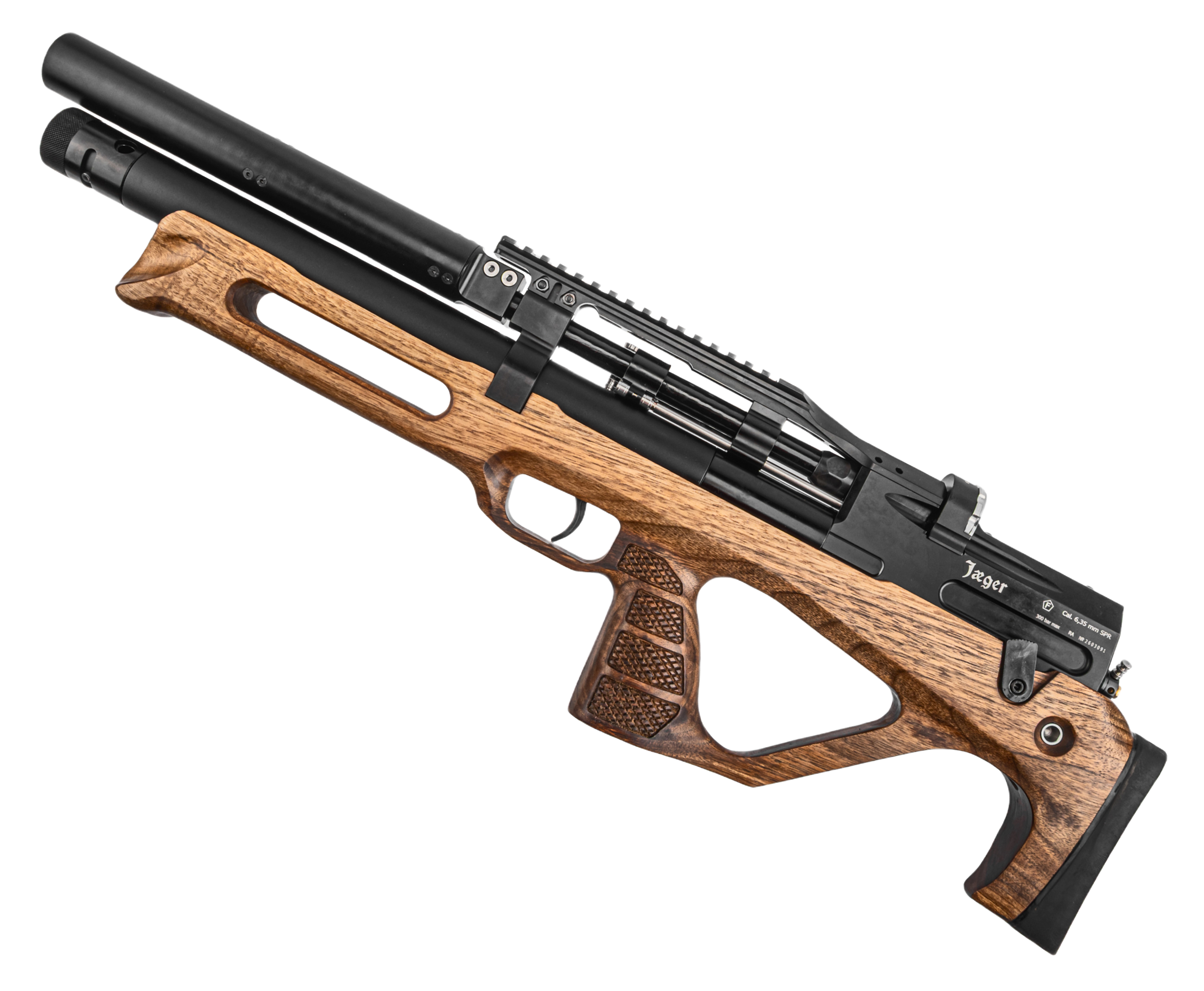 Пневматическая винтовка Jager SPR BullPup 6.35 мм (дерево, 400 мм, AP, редуктор, передний взвод)