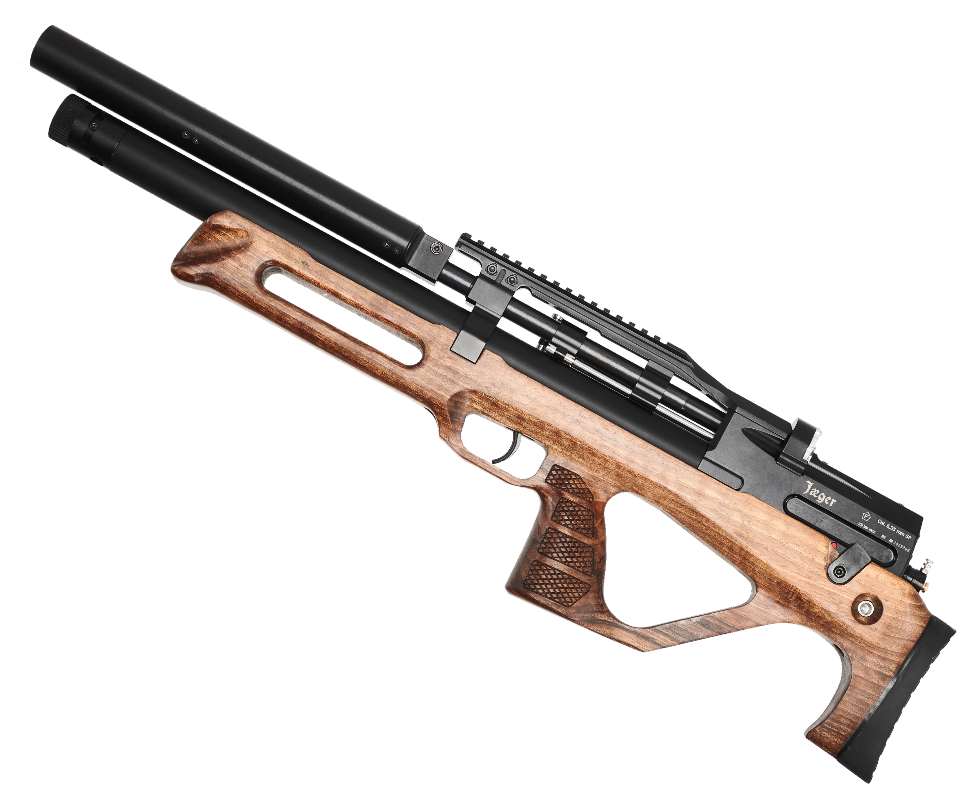 Пневматическая винтовка Jager SP BullPup 6.35 мм (дерево, 470 мм, AP, передний взвод, прямоток)