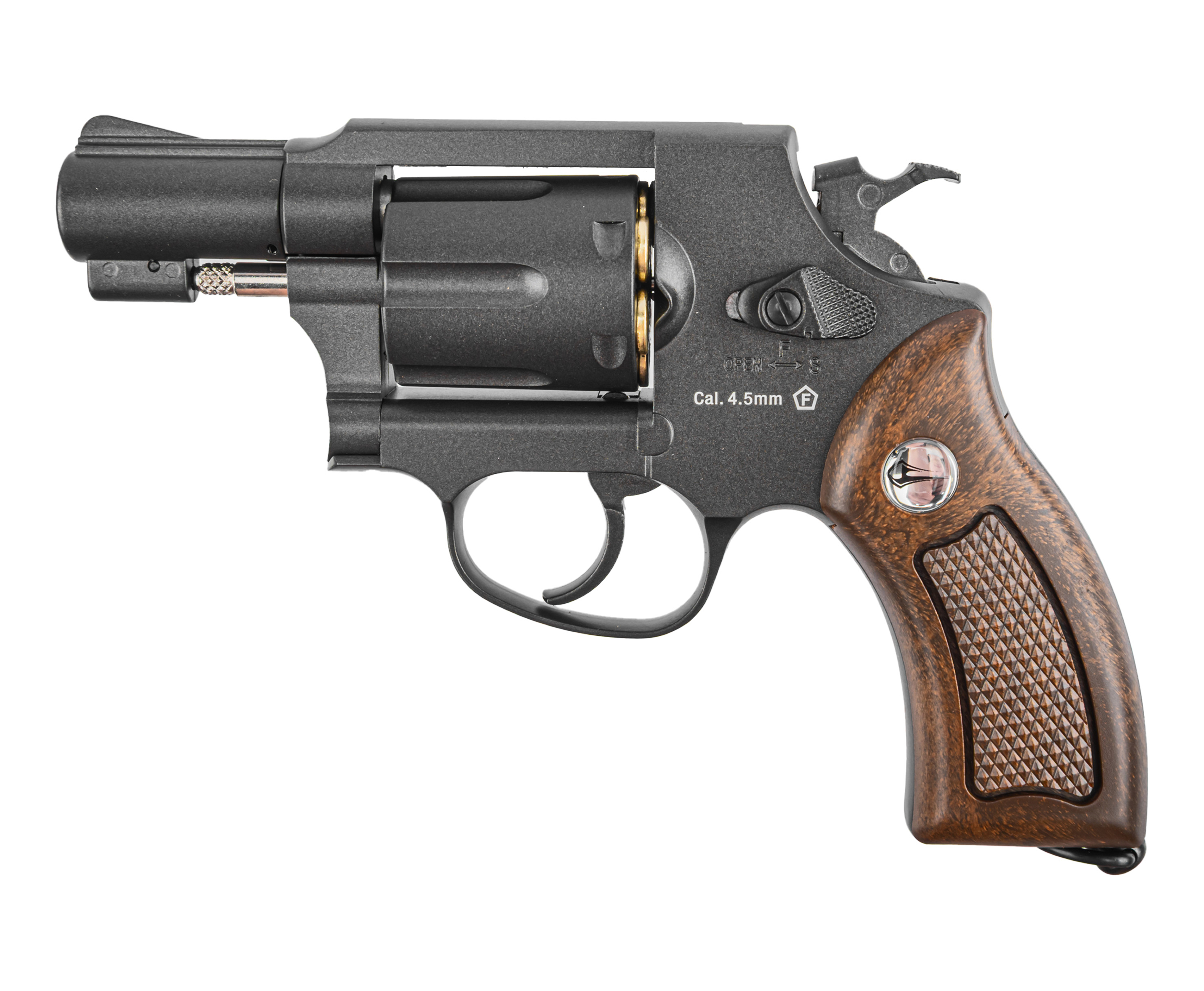 Пневматический револьвер Borner 733-B 4.5 мм (black, шариковый)