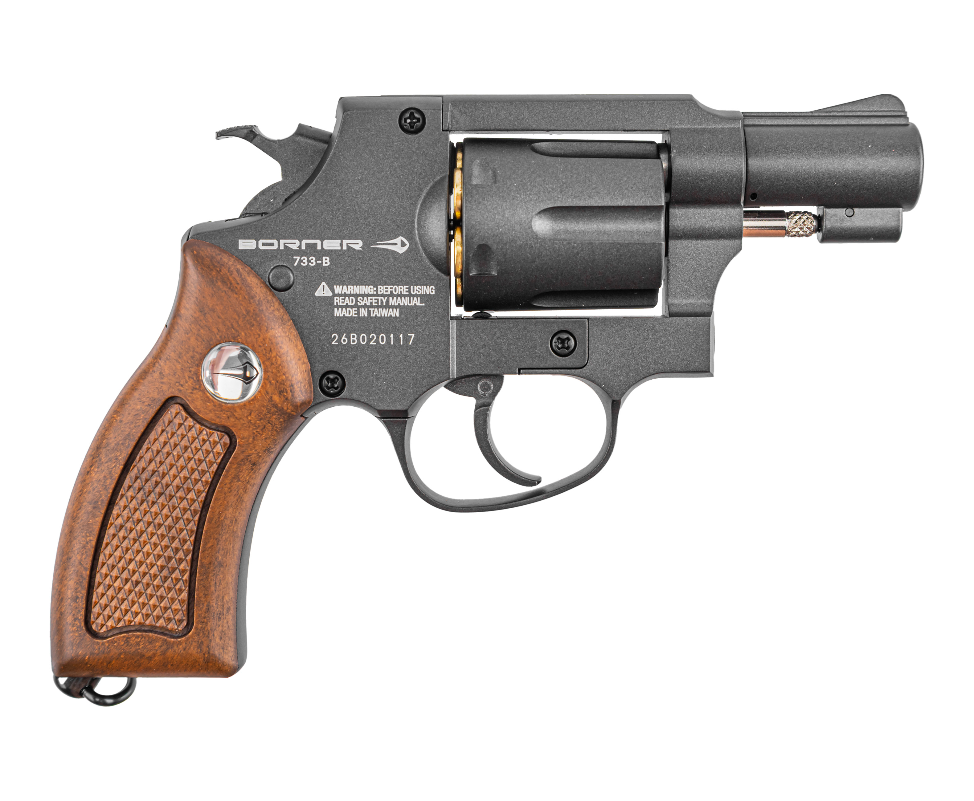 Пневматический револьвер Borner 733-B 4.5 мм (black, шариковый)