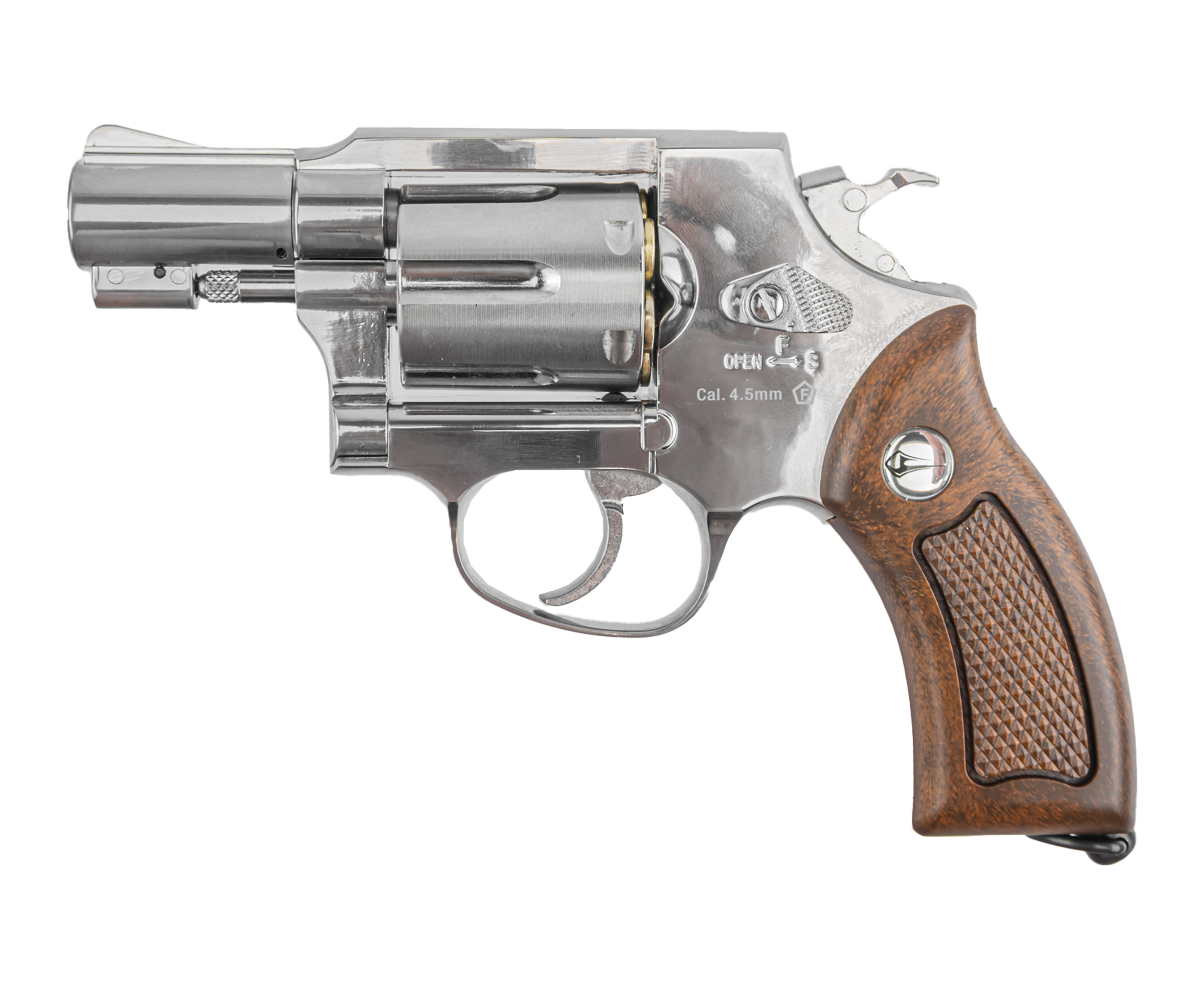 Пневматический револьвер Borner 733-S 4.5 мм (silver, шариковый)