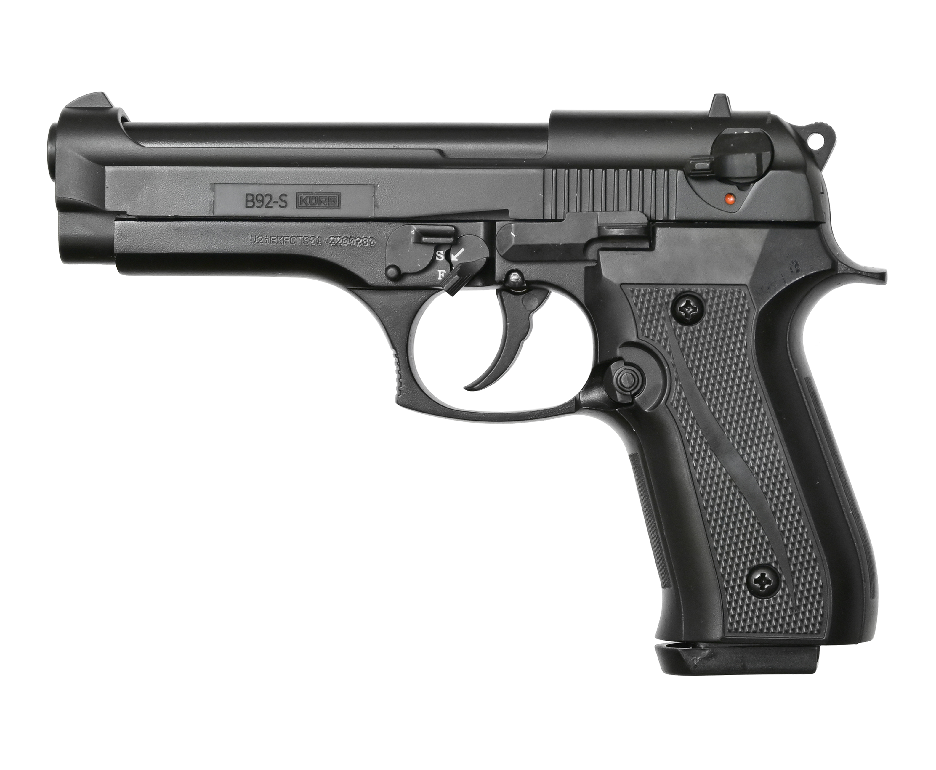 Сигнальный пистолет Курс-С B92-S 5.5 мм (10ТК, Beretta B92, черный матовый)