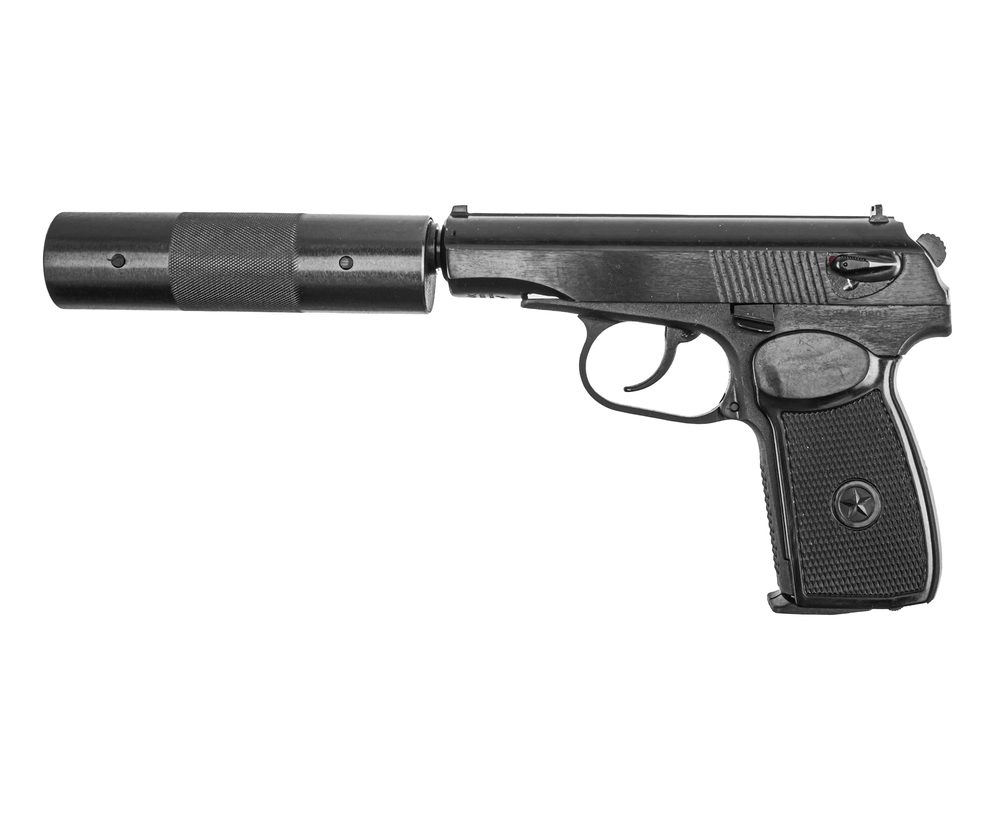 Пневматический пистолет Baikal МР-654К-22 4.5 мм (фальшглушитель, ПМ)