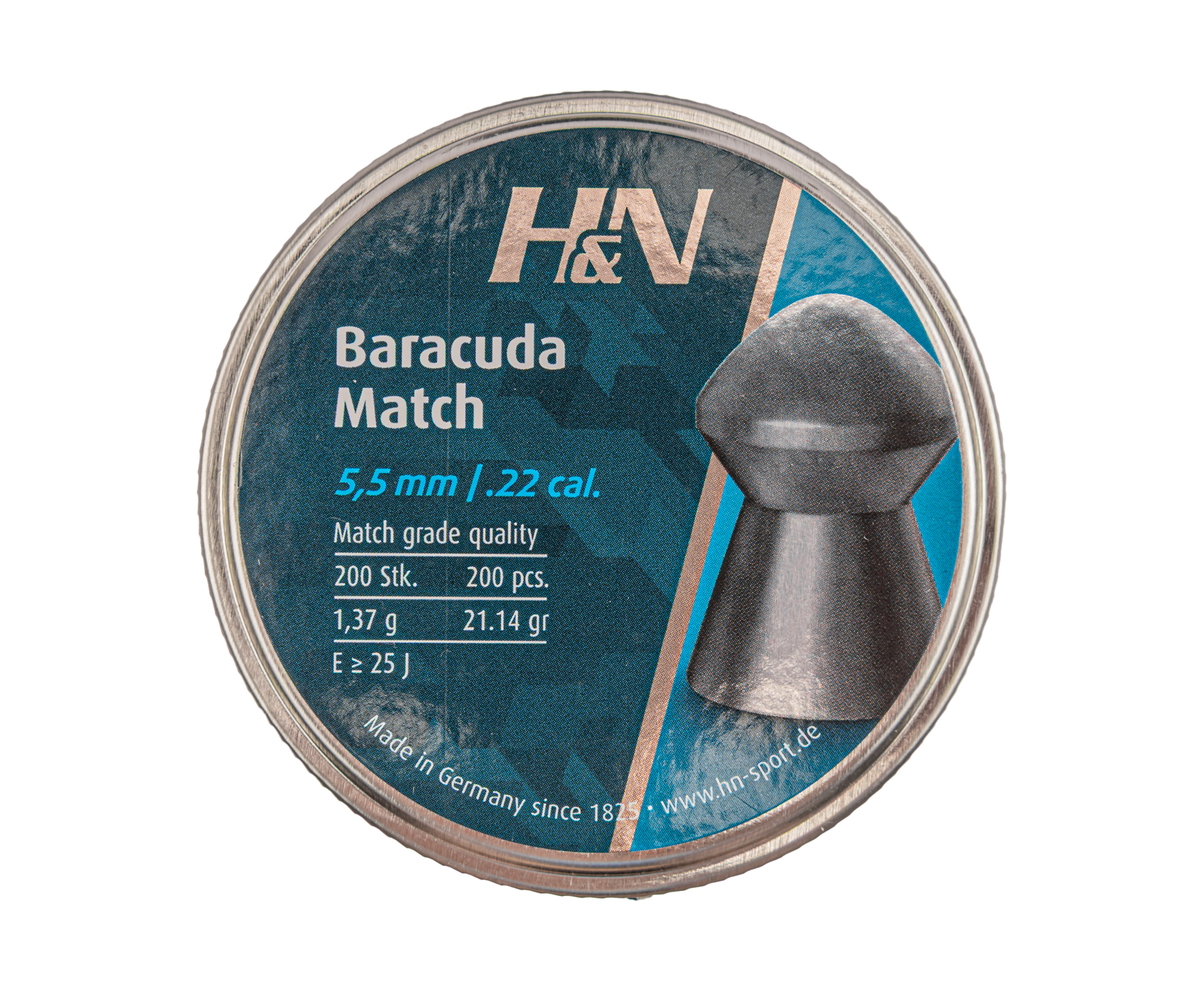 Пули пневматические H&N Baracuda Match 5.5 мм (200 шт, 1.37 г)