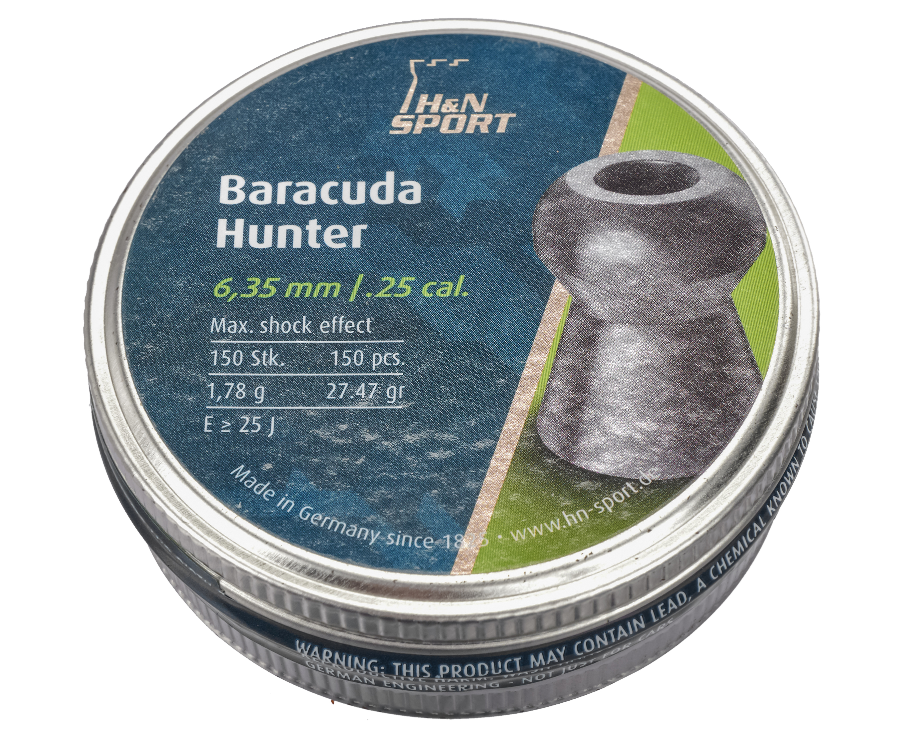 Пули пневматические H&N Baracuda Hunter 6.35 мм (150 шт, 1.78 г)