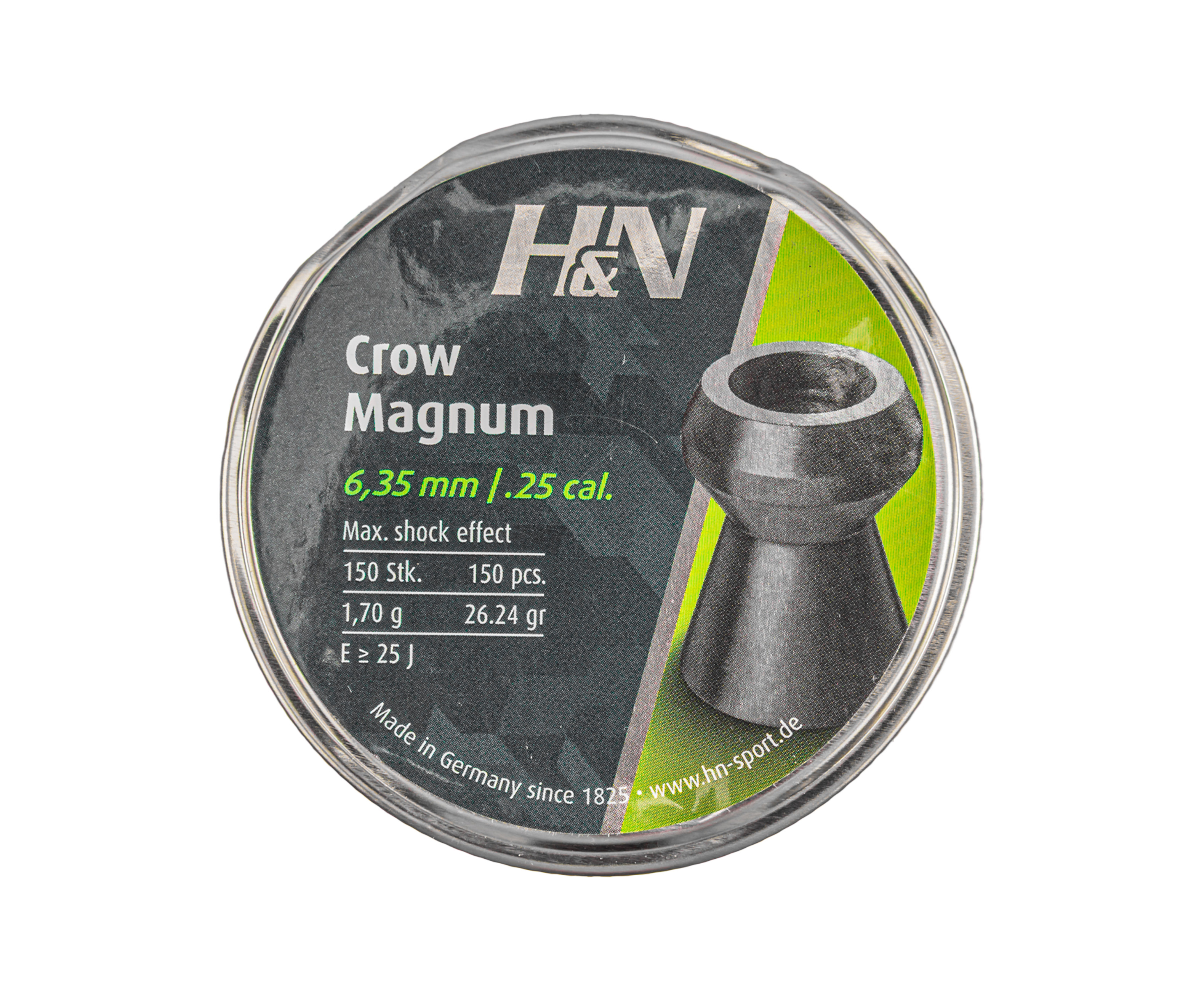 Пули пневматические H&N Crow Magnum 6.35 мм (150 шт, 1.70 г)