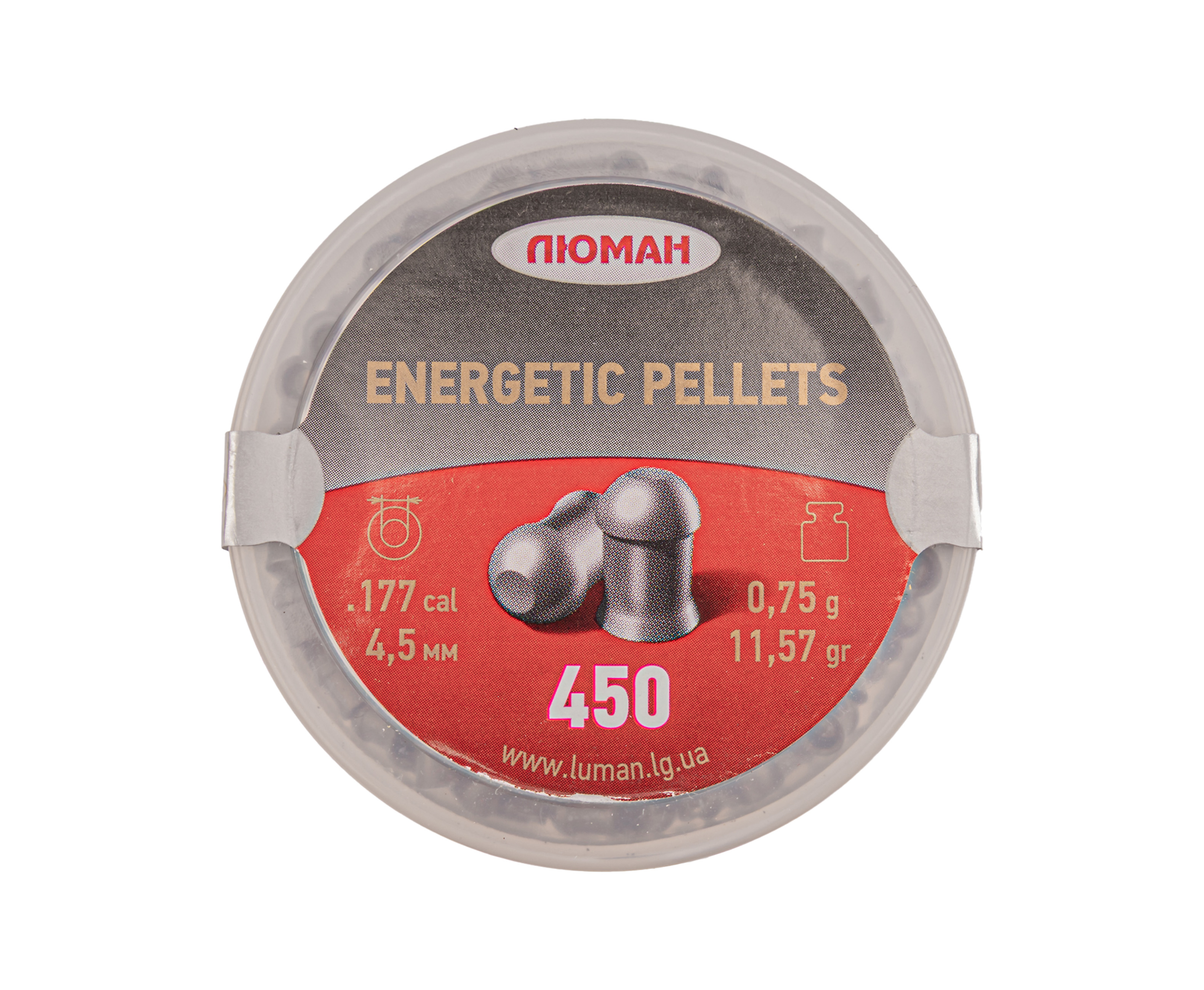 Пули пневматические Люман Energetic Pellets 4.5 мм (450 шт, 0.75 г)