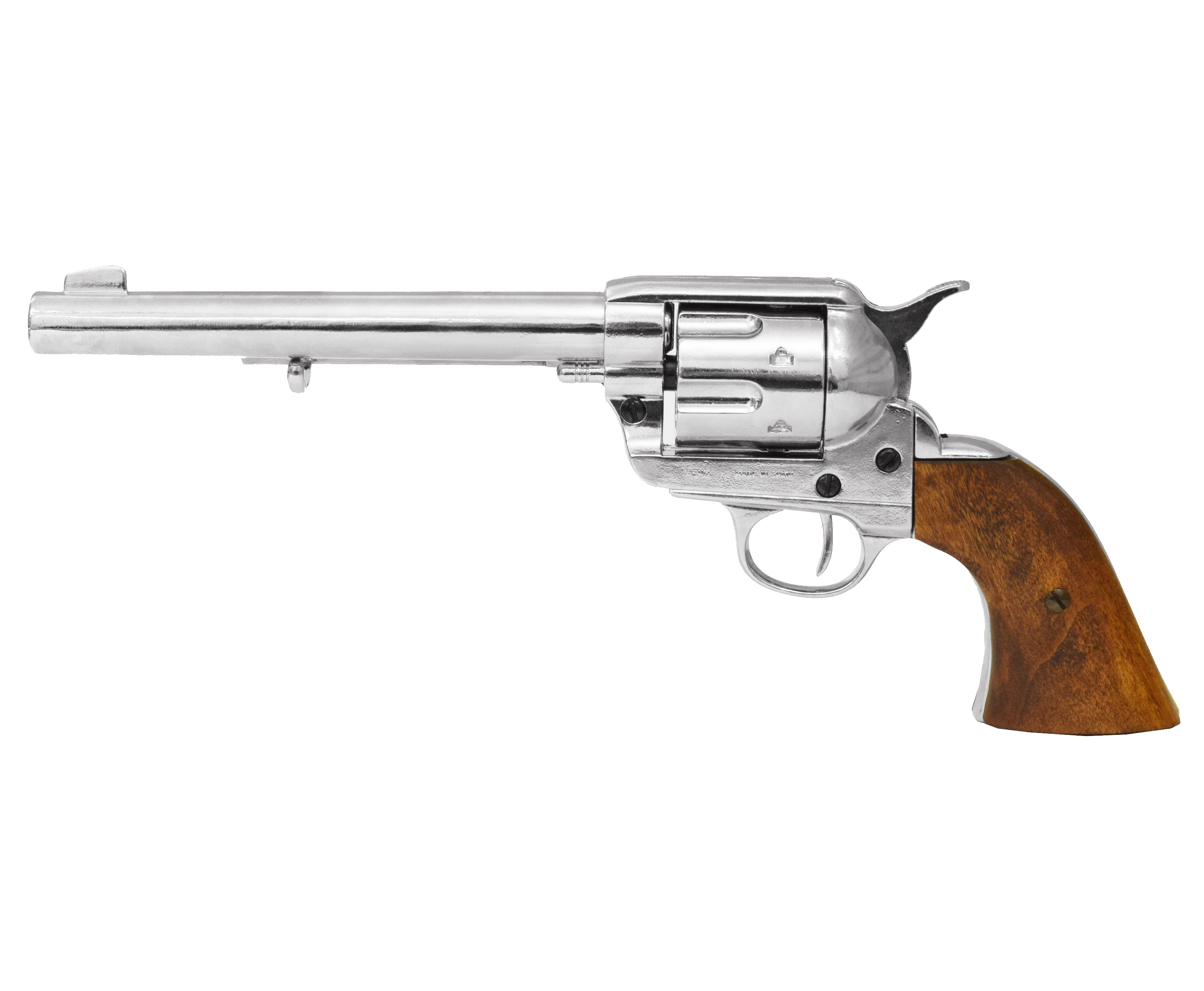 Макет револьвера Denix Colt Peacemaker .45 (D7/1-1191NQ, 7.5 дюймов, 1873 г, никель, дерево)
