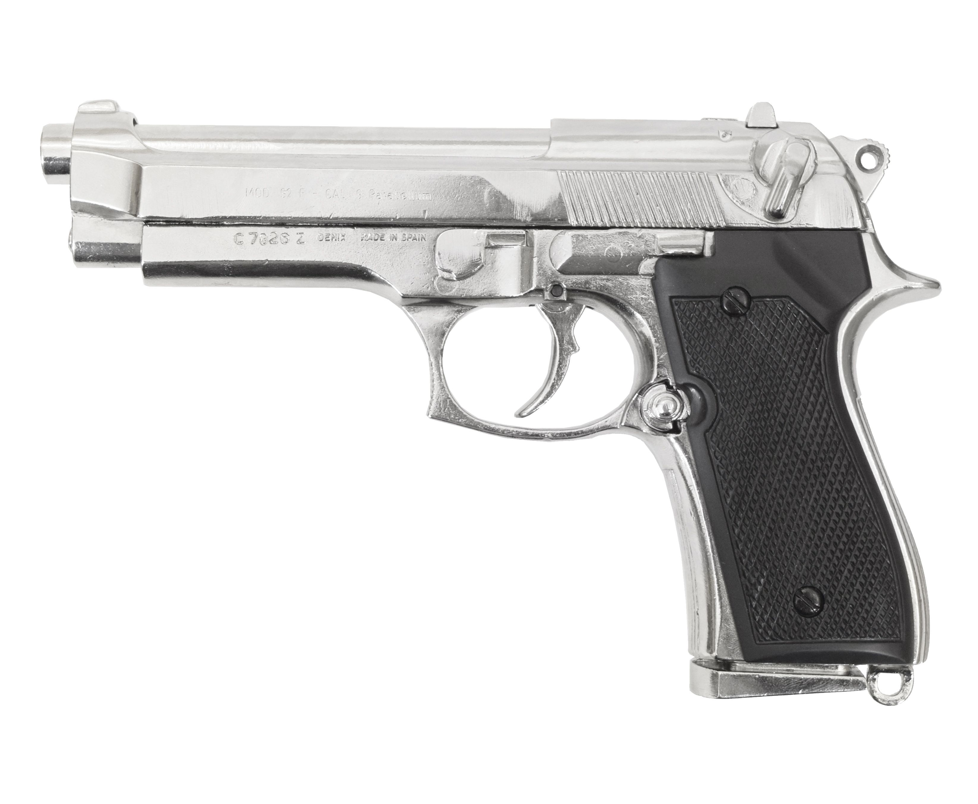 Макет пистолета Denix Beretta F92 (Хром, 1975 г, D7/1254NQ, Италия)