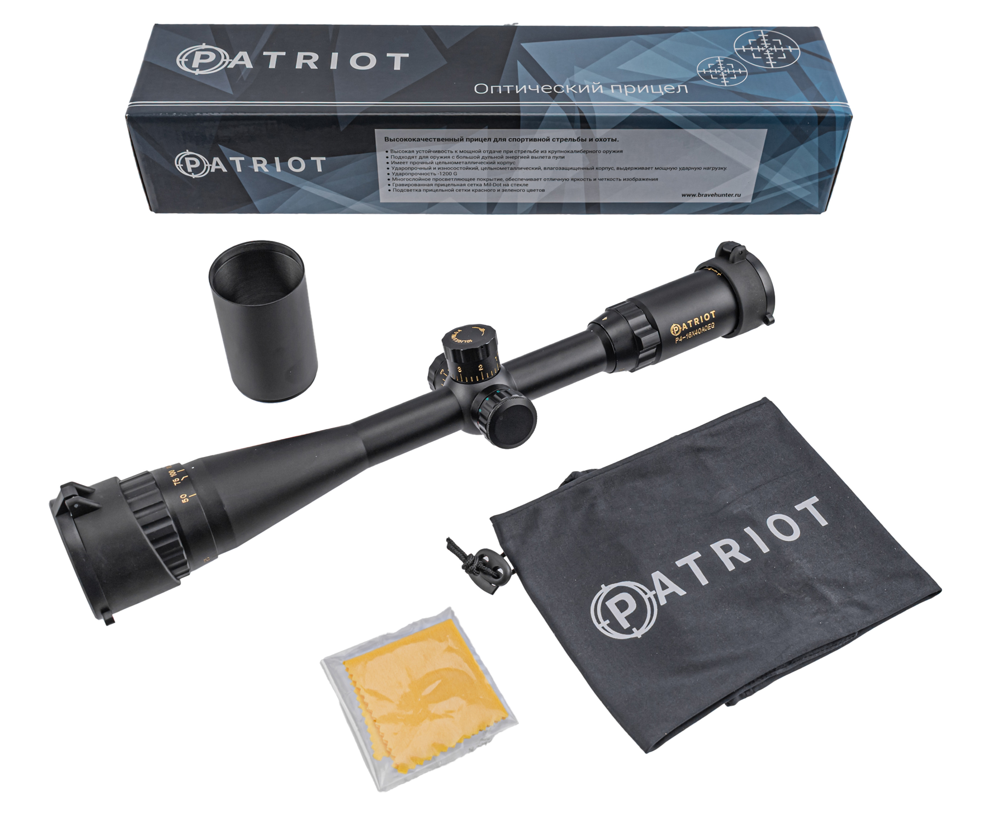 Оптический прицел Patriot P4-16x40 AOEG (BH-PT414G, Mil-Dot)