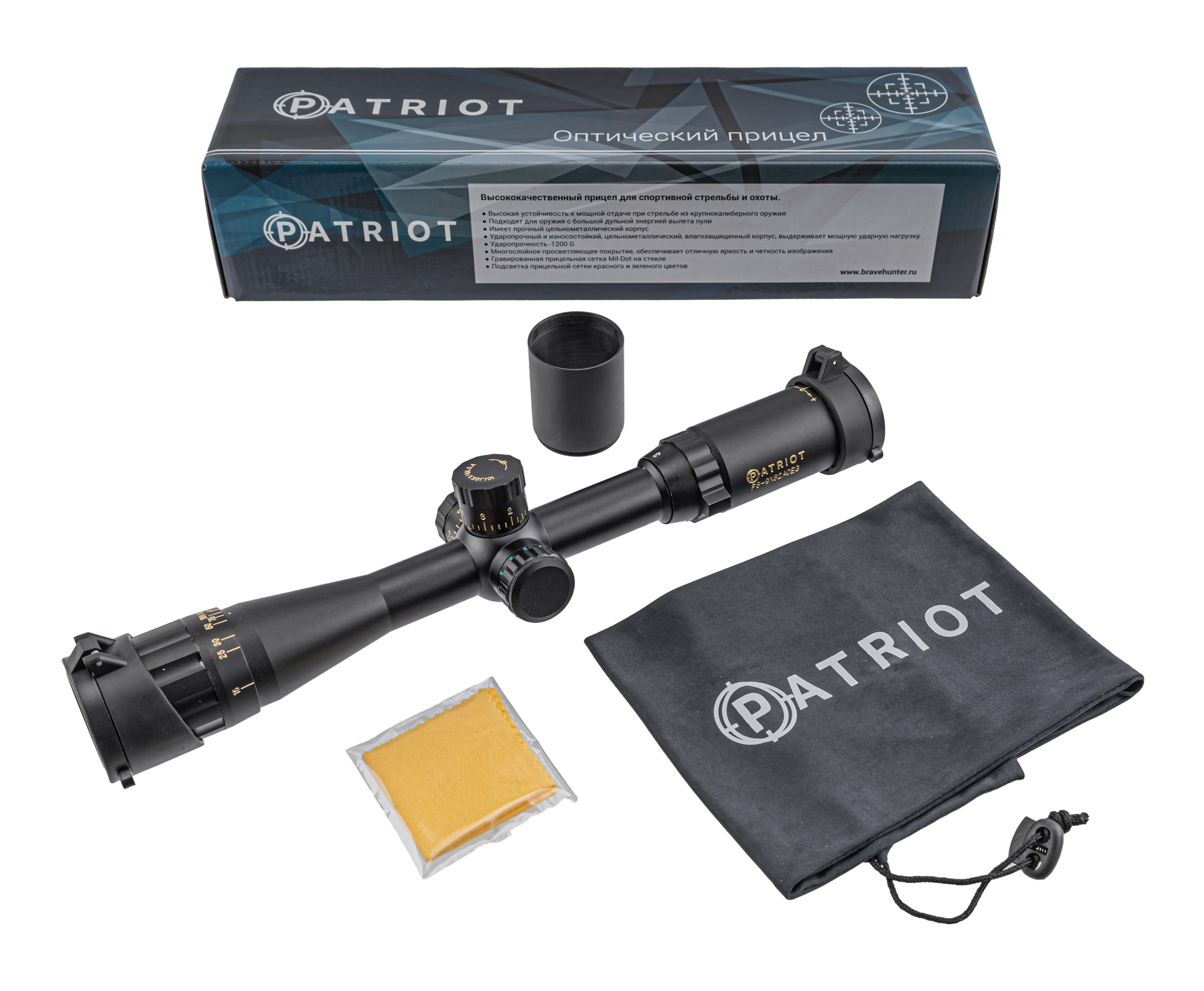 Оптический прицел Patriot P 3-9x32 AOEG (BH-PT393G, подсветка, Mil-Dot, 25.4 мм)